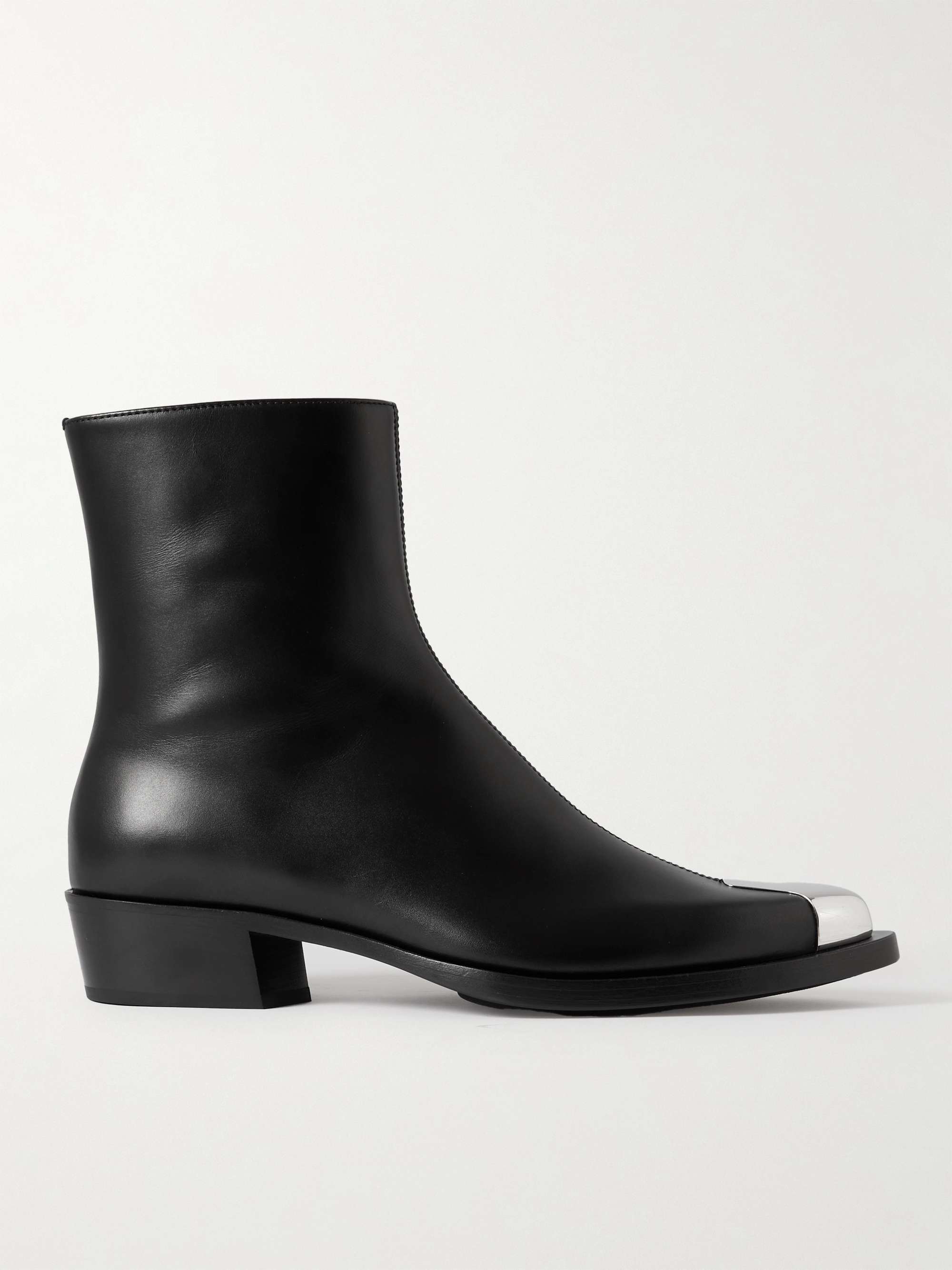 ALEXANDER MCQUEEN Punk Embellished Leather Chelsea Boots for Men | MR ...
