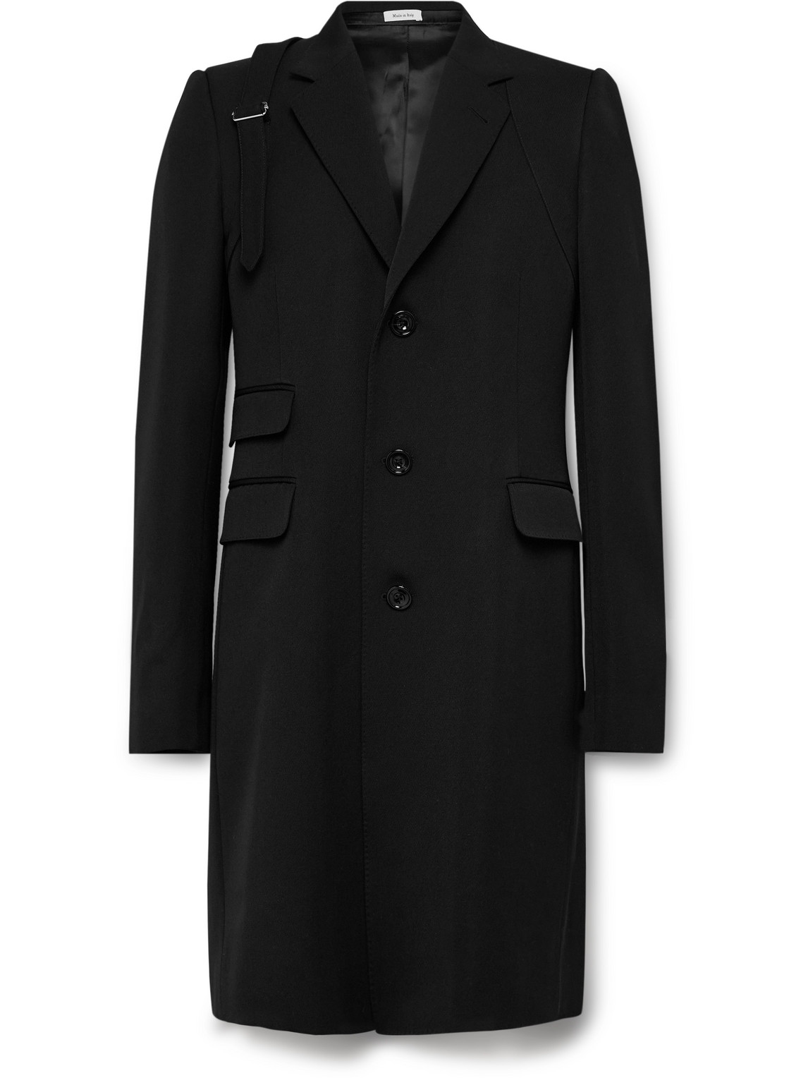 Alexander Mcqueen Harnes Twill Coat In Black