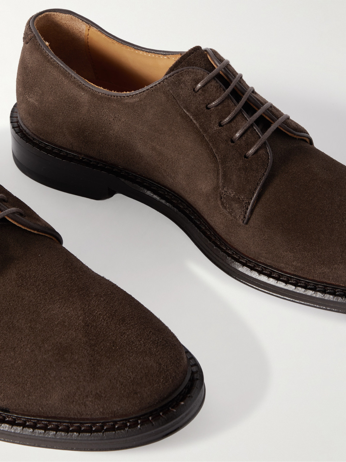 Mr P. Suede Derby Shoes In Brown | ModeSens