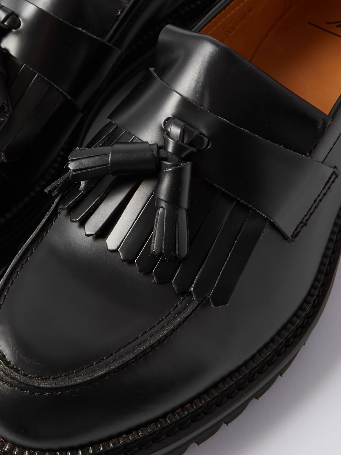 Shop Mr P Jacques Fringed Tasselled Leather Loafers In Black