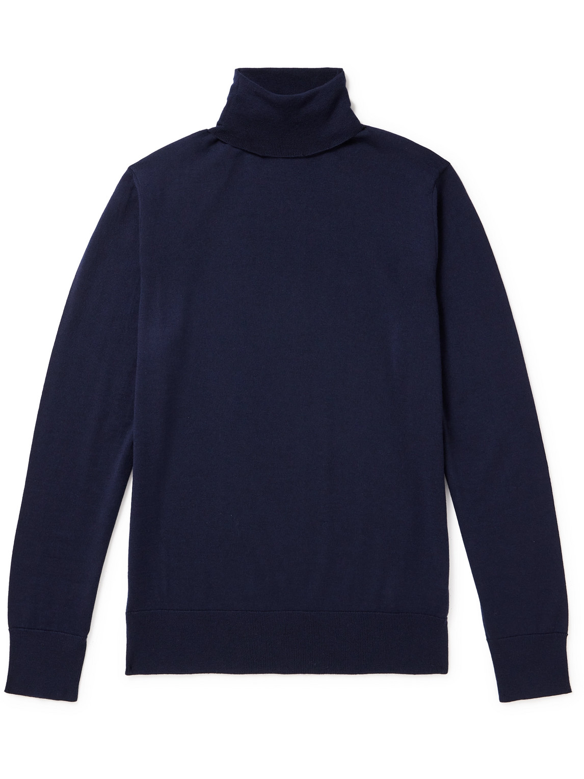 Mr P Slim-fit Merino Wool Rollneck Sweater In Blue