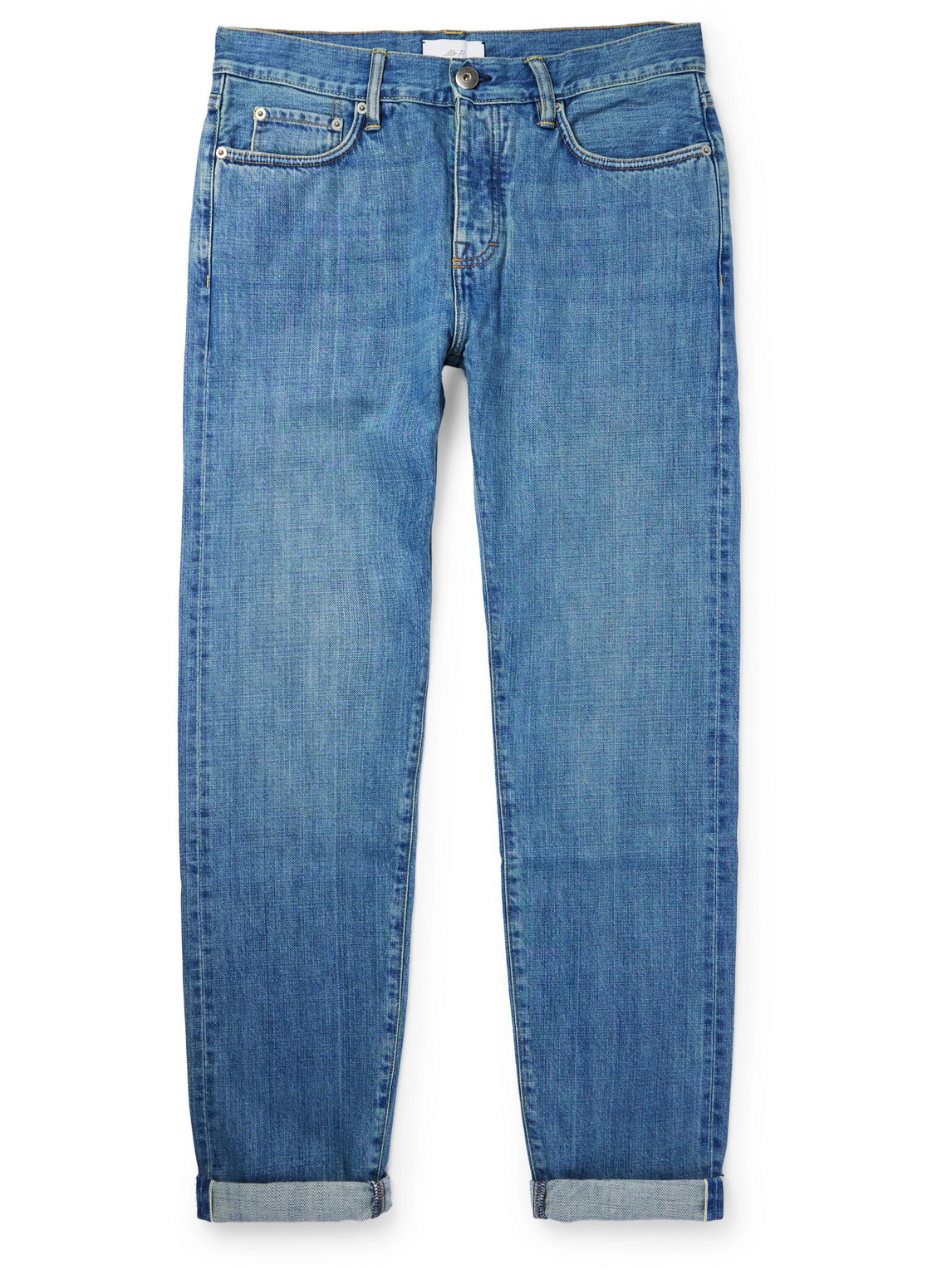 Mr P Slim-fit Organic Selvedge Jeans In Blue