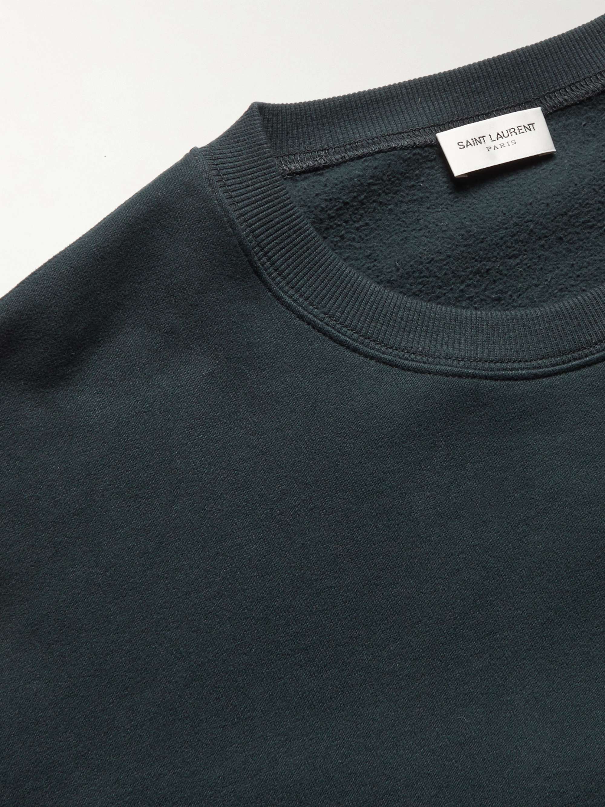 SAINT LAURENT Logo-Embroidered Cotton-Jersey Sweatshirt for Men | MR PORTER