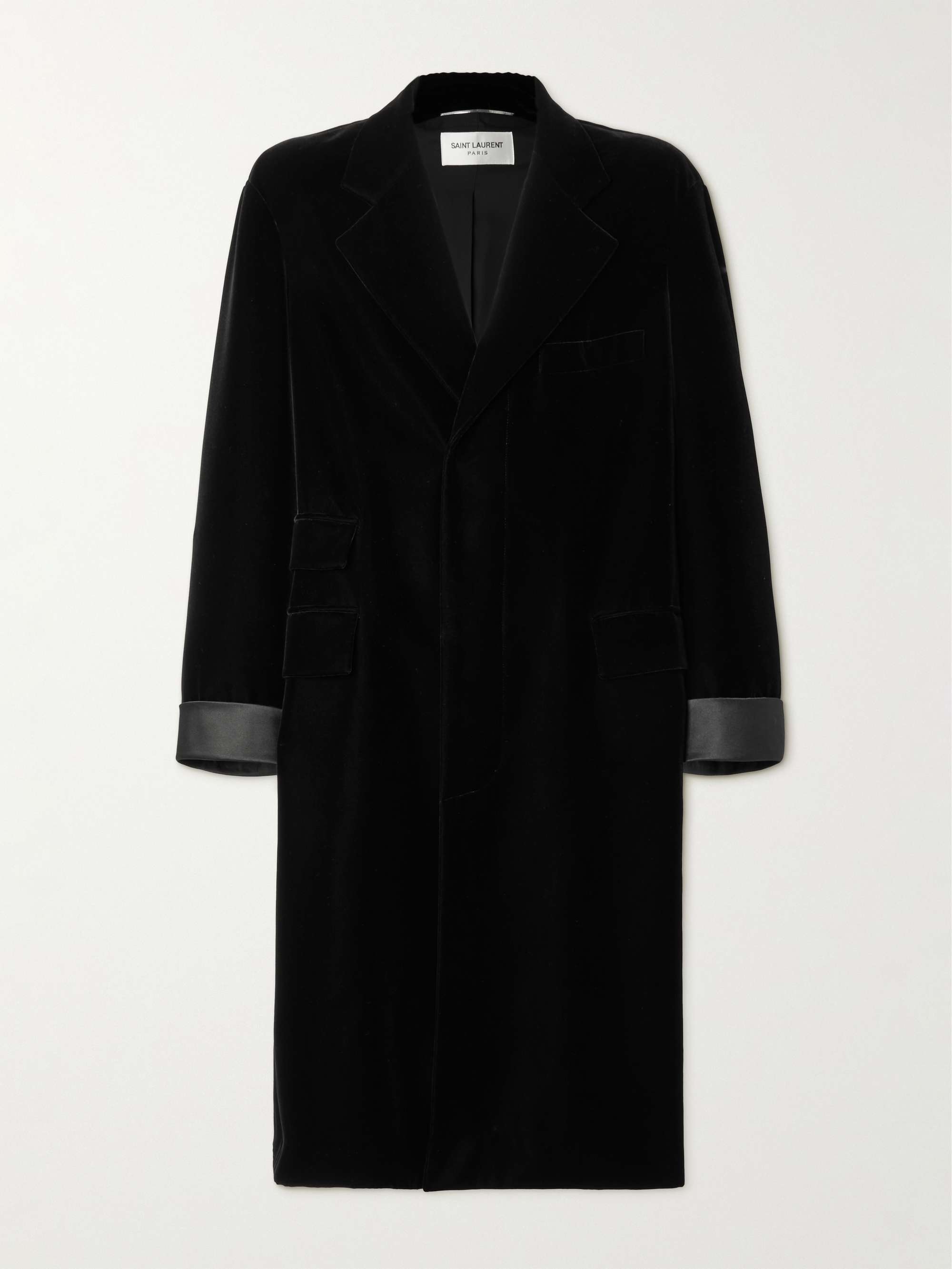 Cappotto oversize in velluto con finiture in raso Manteau SAINT LAURENT da  uomo | MR PORTER