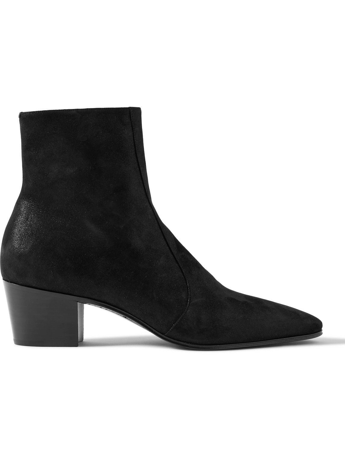 Saint Laurent Vassili Suede Ankle Boots In Black