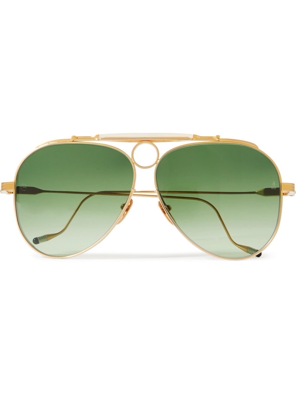 Jacques Marie Mage Diamond Cross Ranch Aviator-style Gold-tone Sunglasses
