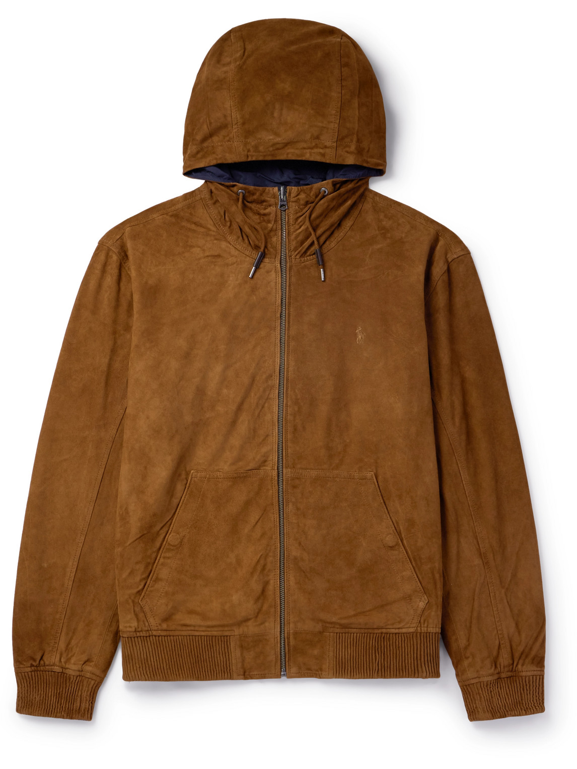 POLO RALPH LAUREN REVERSIBLE SUEDE AND TAFFETA HOODED JACKET