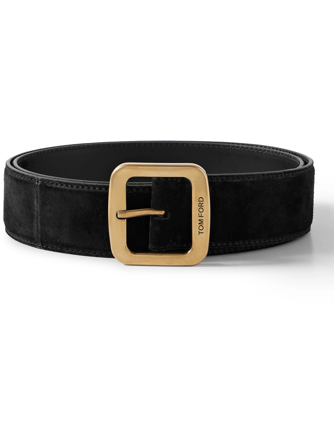 Shop Tom Ford 4cm Suede Belt In Black