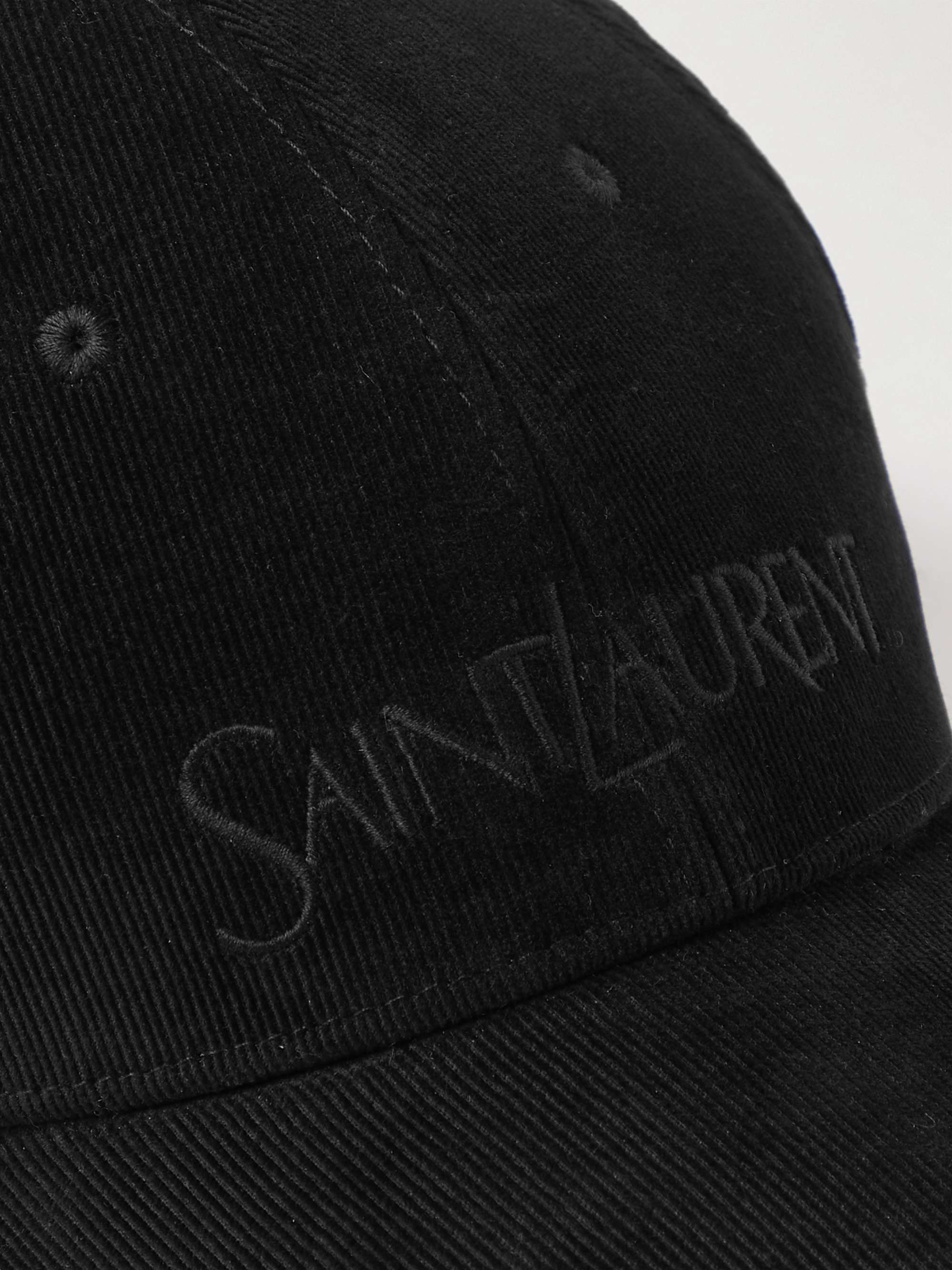 Saint Laurent Peaked Cap In Wool Felt And Leather in Black
