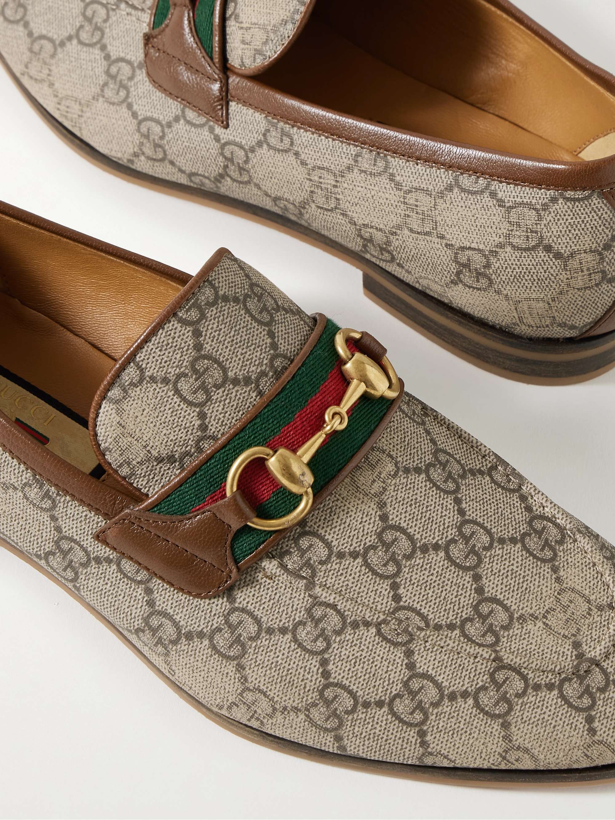 GUCCI Paride Webbing and Leather-Trimmed Horsebit Coated-Canvas Loafers for  Men | MR PORTER