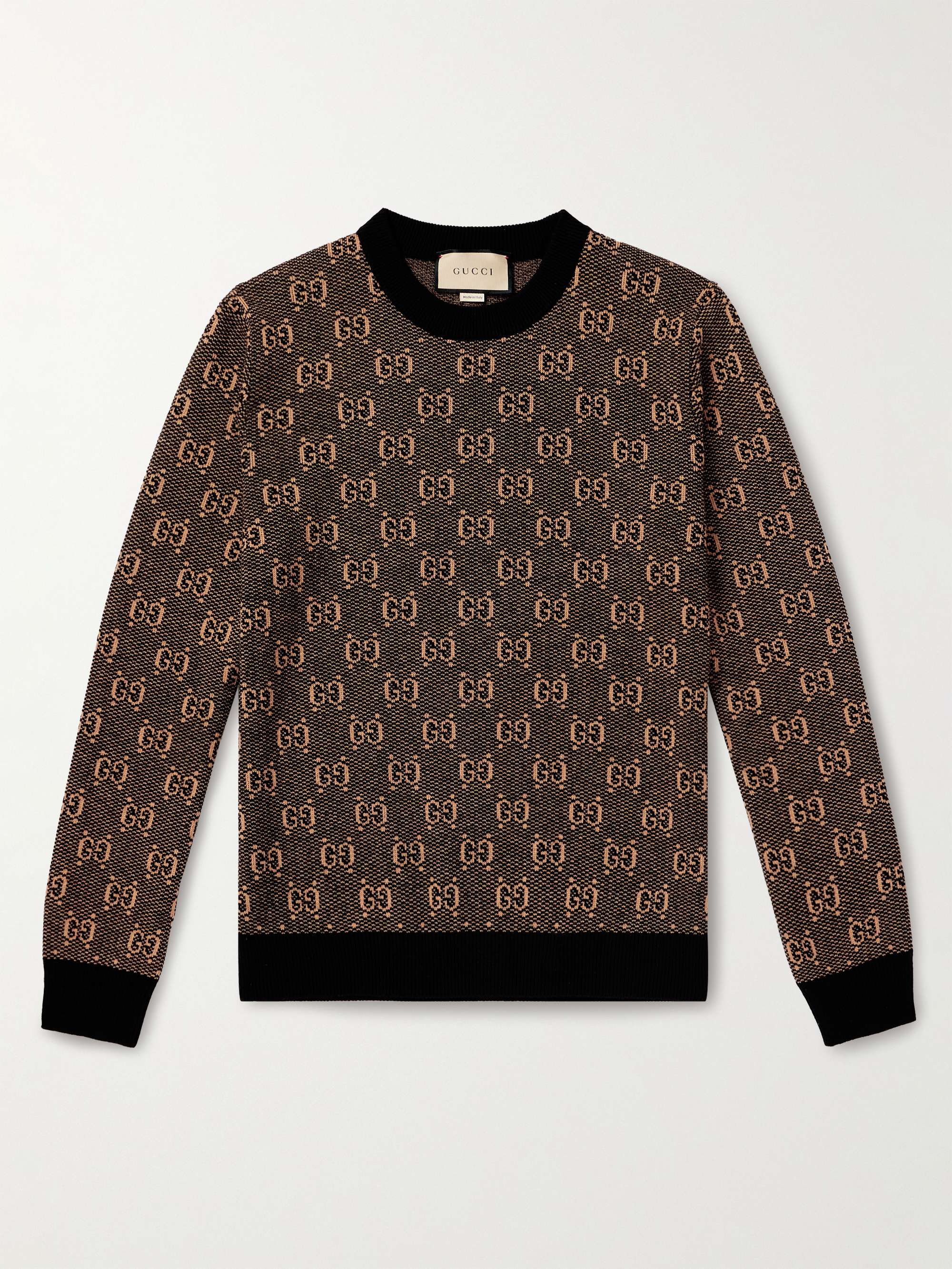 machine erven eindpunt GUCCI Logo-Jacquard Wool Sweater for Men | MR PORTER