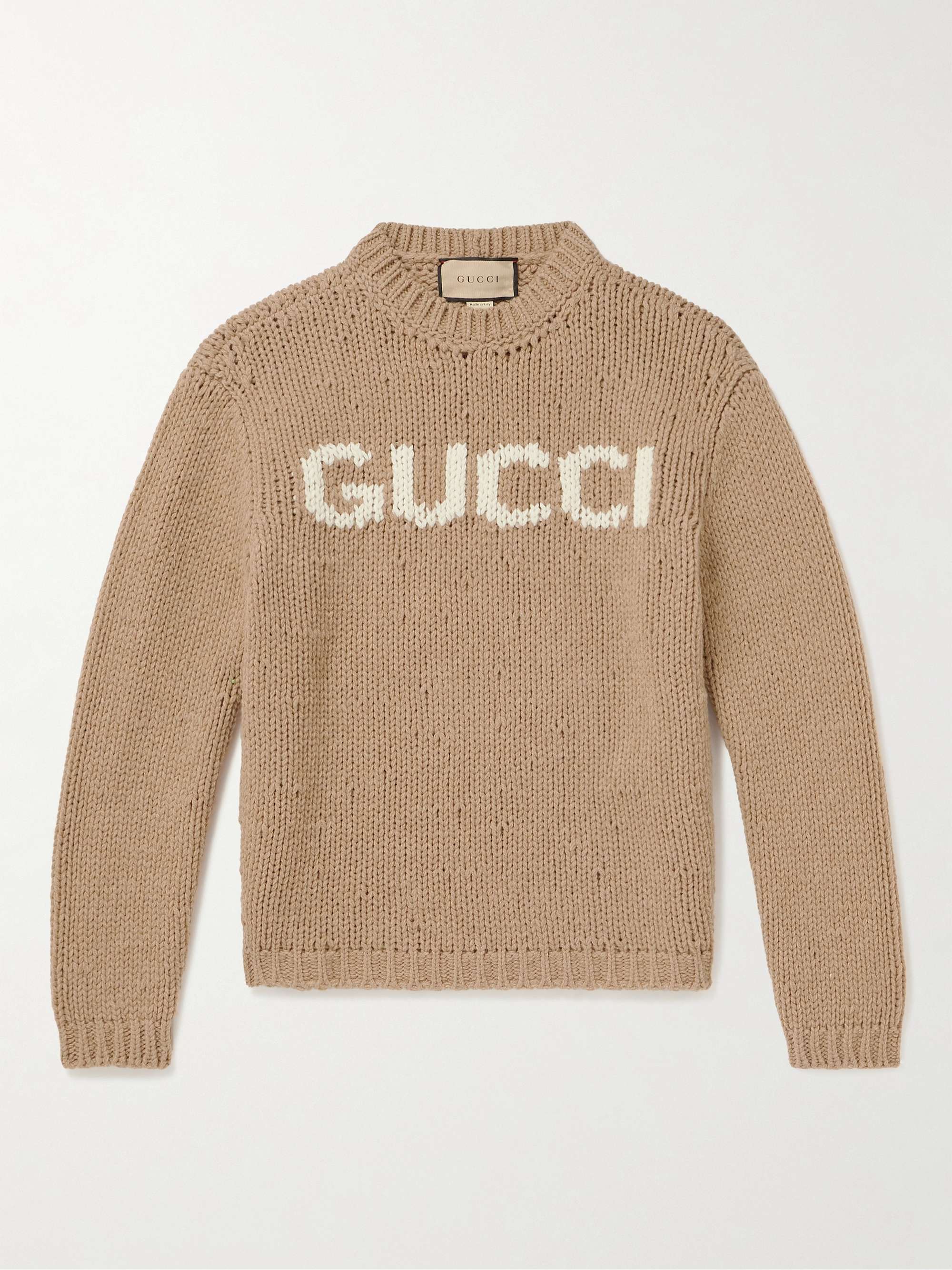 GUCCI Logo-Intarsia Wool Sweater for Men | MR PORTER