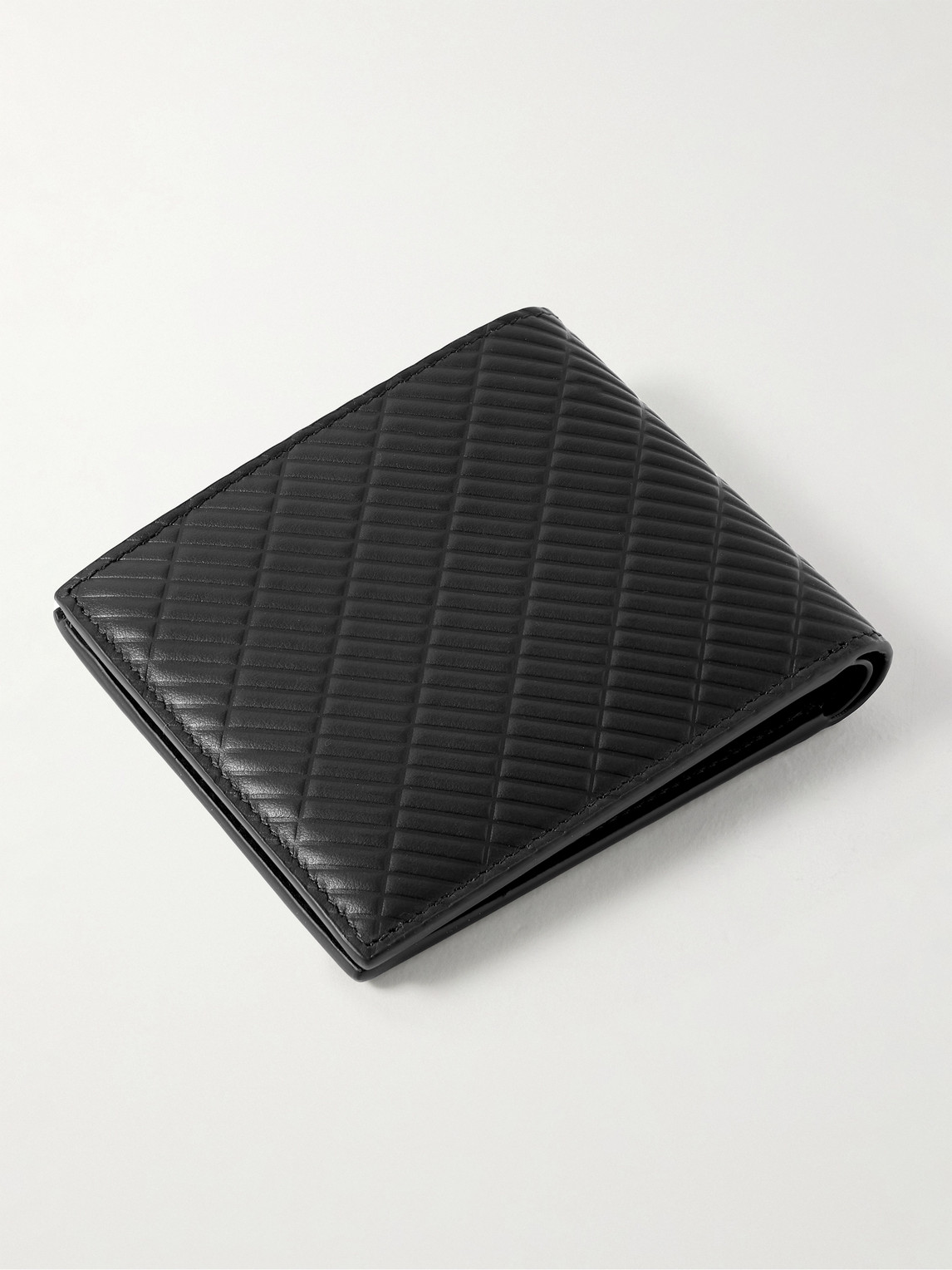 Shop Dunhill Contour Embossed Leather Billfold Wallet In Black