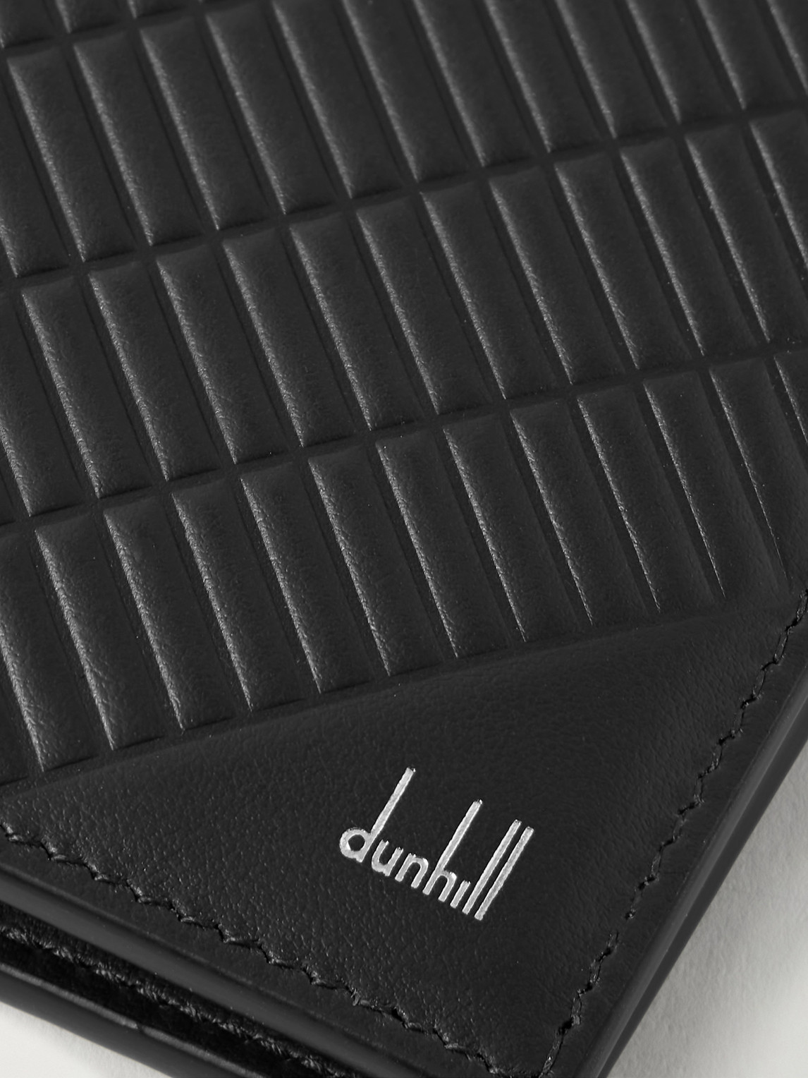 Shop Dunhill Contour Embossed Leather Billfold Wallet In Black