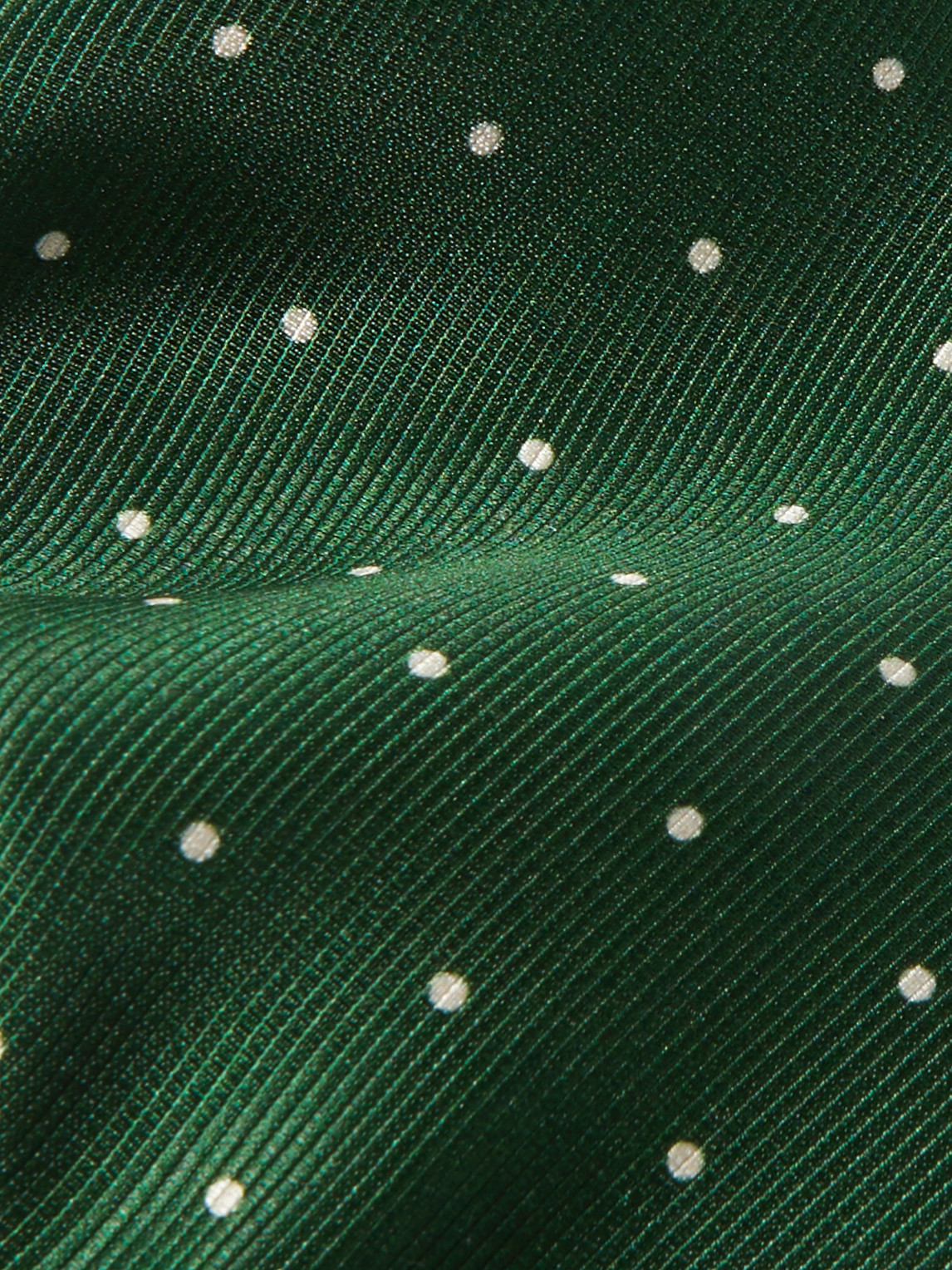Shop Dunhill 8cm Polka-dot Mulberry Silk-twill Tie In Green
