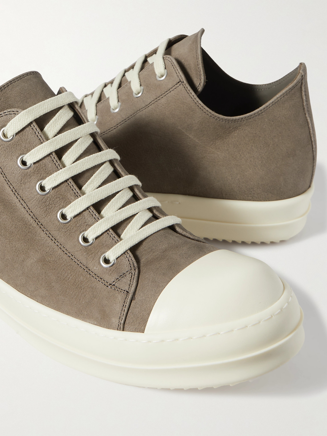 Shop Rick Owens Leather Sneakers In Brown
