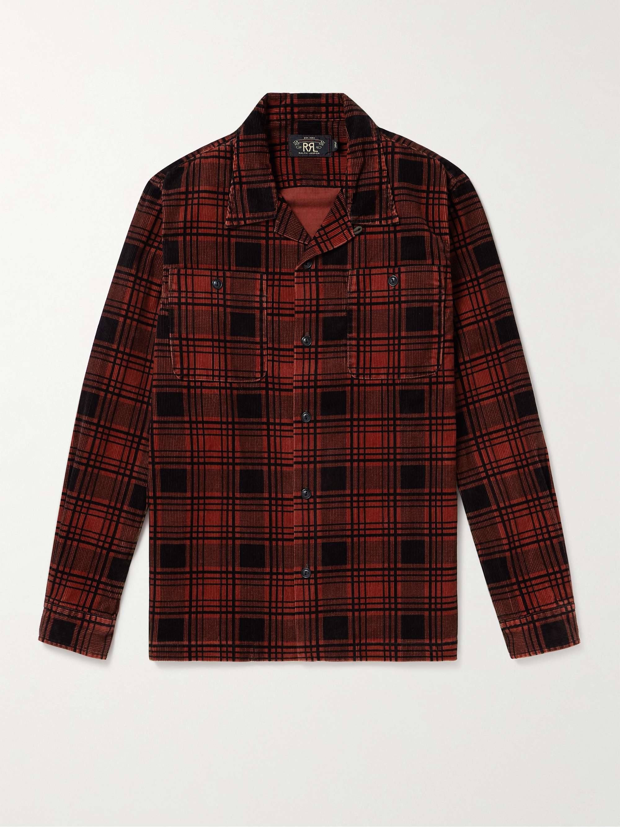 RRL Monterey Checked Cotton-Corduroy Overshirt for Men | MR PORTER