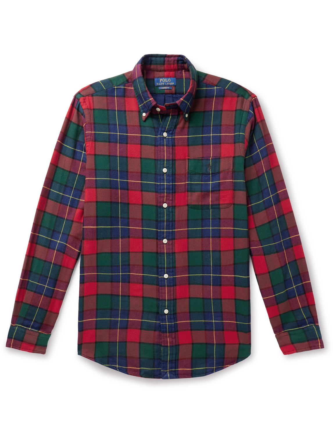 Polo Ralph Lauren Button-down Collar Checked Cotton-flannel Shirt In Red