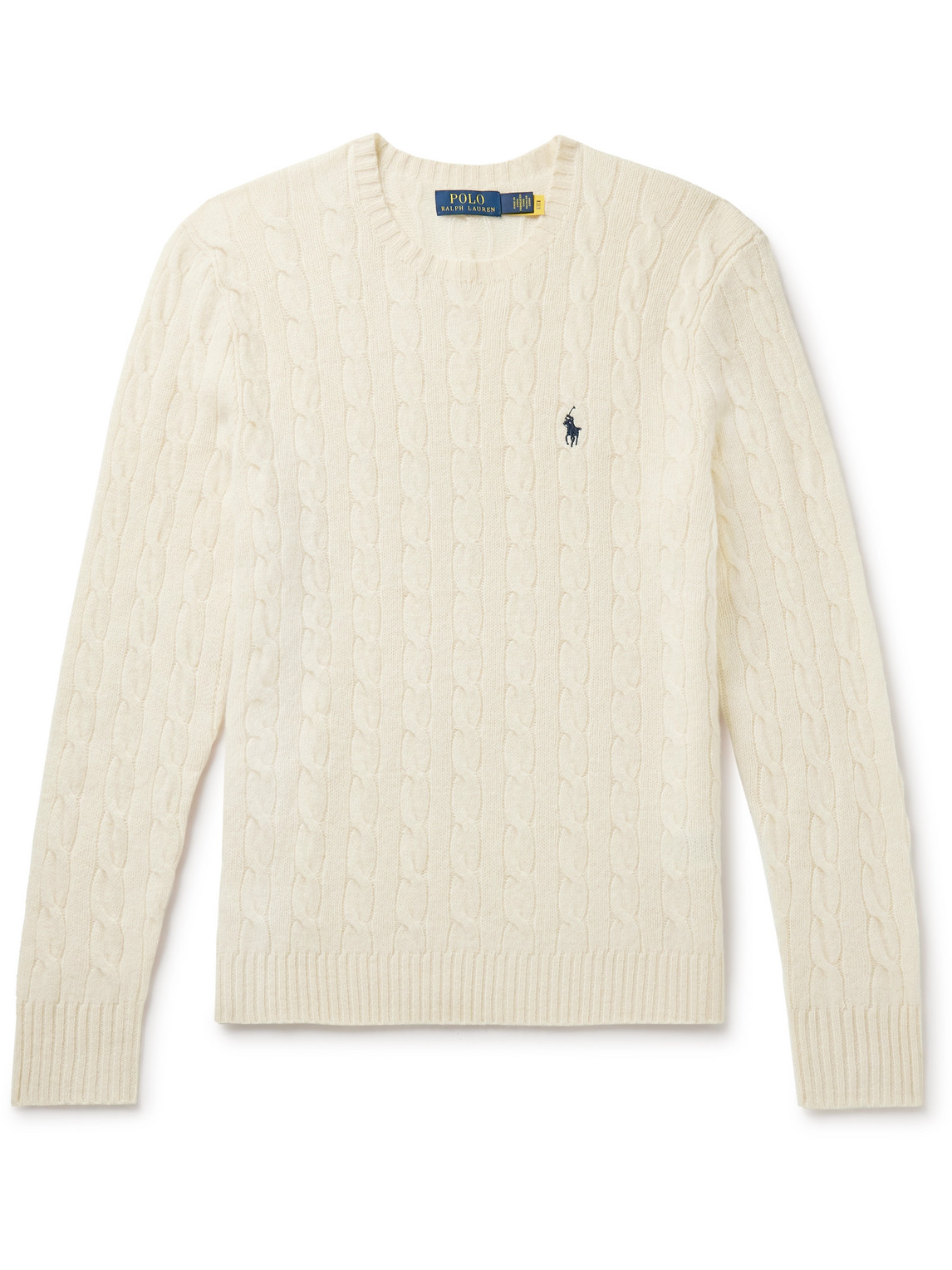 Polo Ralph Lauren - Slim-Fit Cable-Knit Wool And Cashmere-Blend Sweater -  Men - Neutrals - XXL for Men