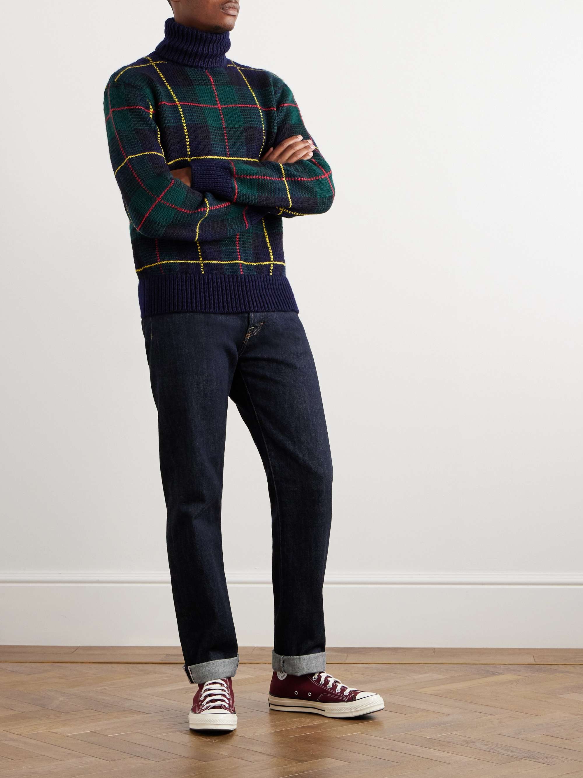 POLO RALPH LAUREN Checked Wool Rollneck Sweater for Men | MR PORTER