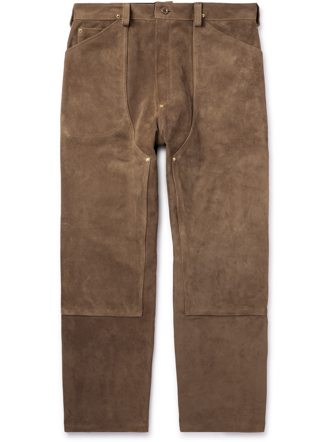 Throwing Fits Utility Straight-Leg Leather-Corduroy Trousers