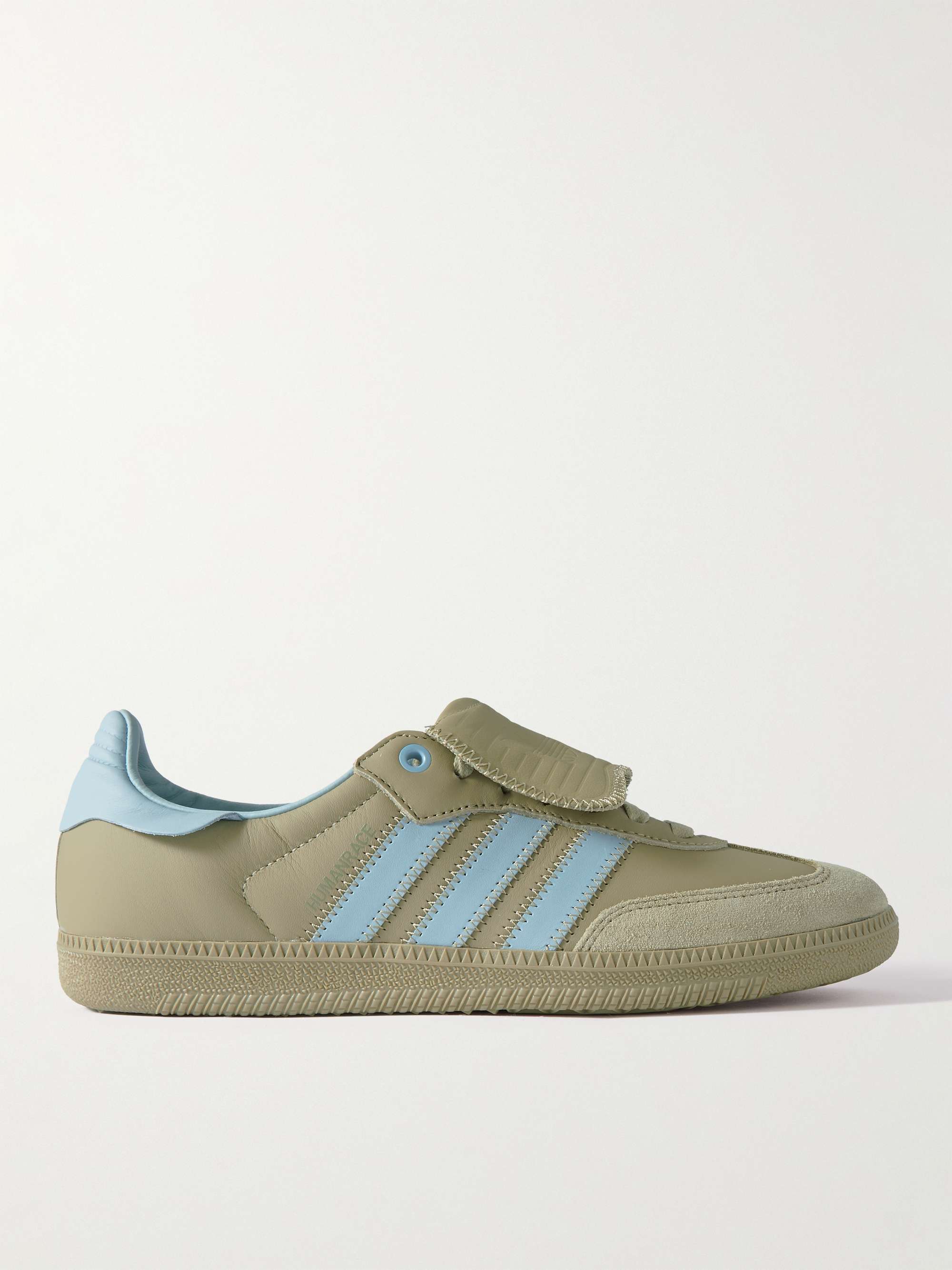 ADIDAS ORIGINALS + Pharrell Williams Humanrace Samba Suede-Trimmed Leather  Sneakers for Men | MR PORTER