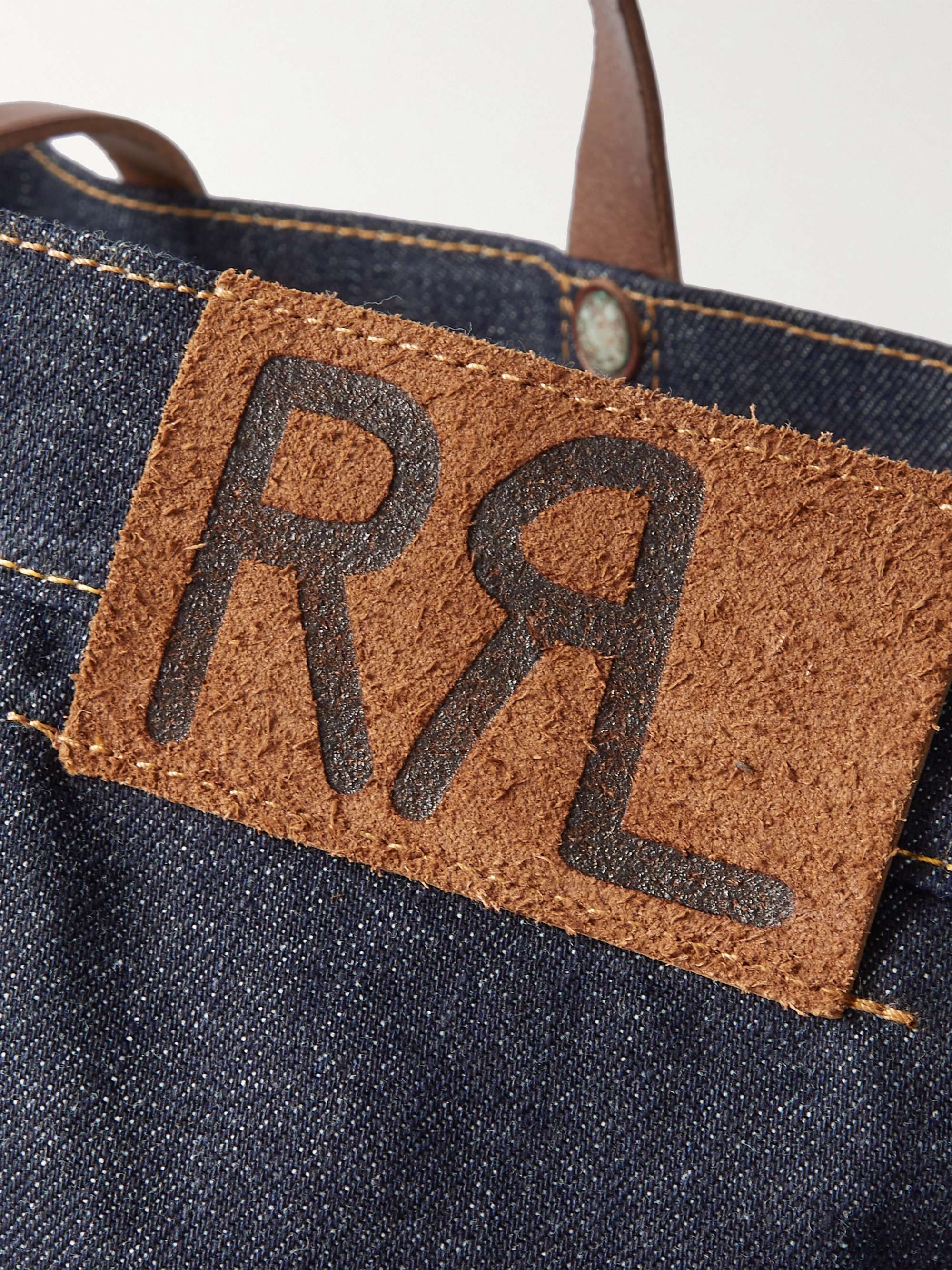 RRL Howard Suede and Leather-Trimmed Denim Tote Bag for Men | MR PORTER