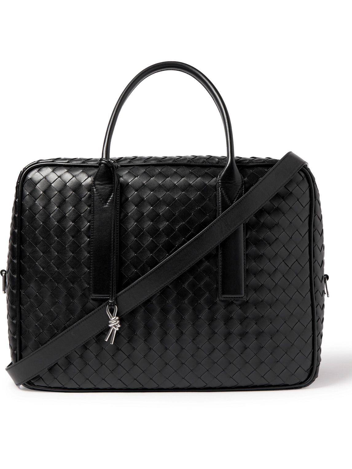 Bottega Veneta Intrecciato Leather Briefcase In Black