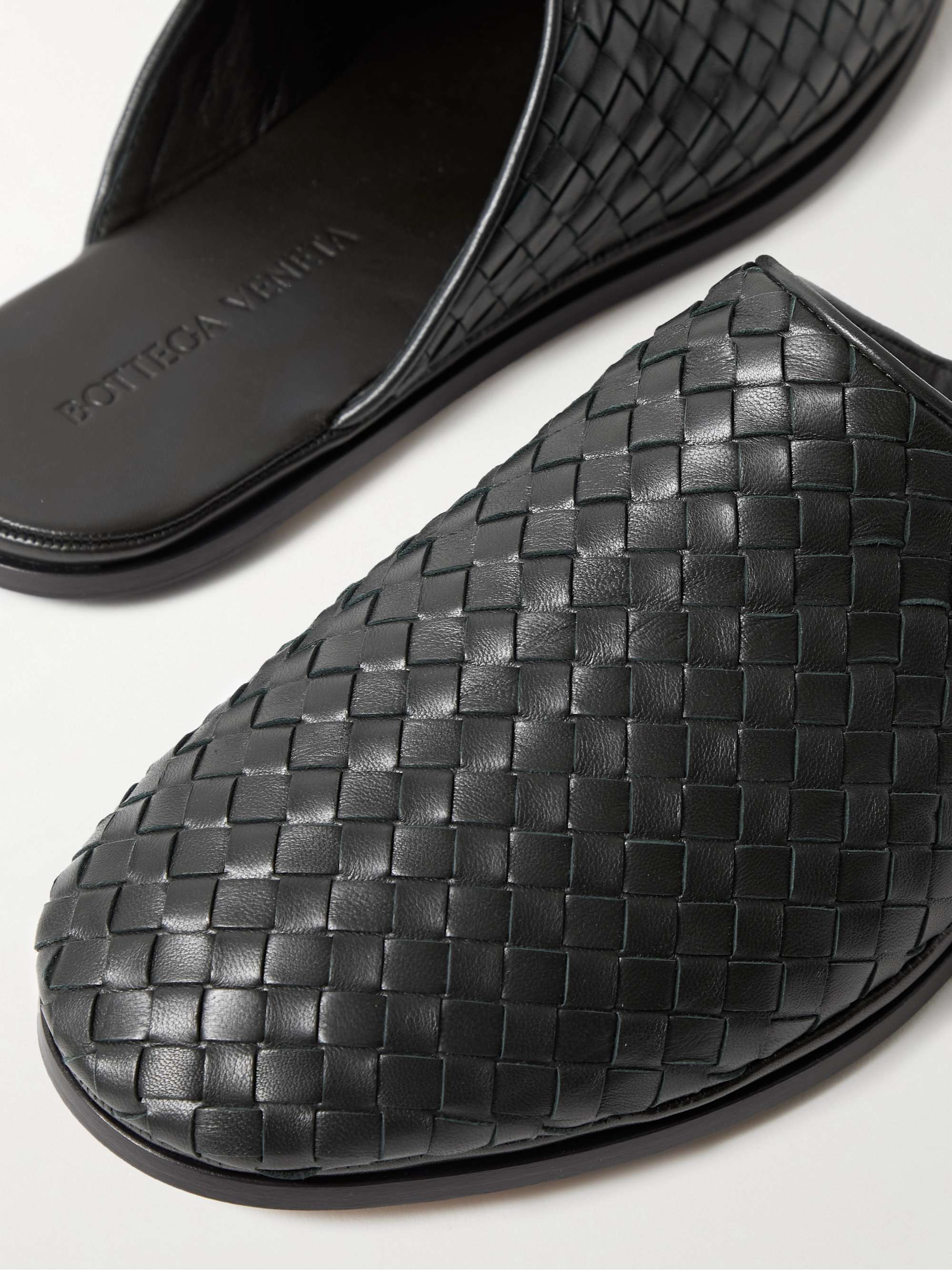 BOTTEGA VENETA Intrecciato Leather Slippers for Men | MR PORTER