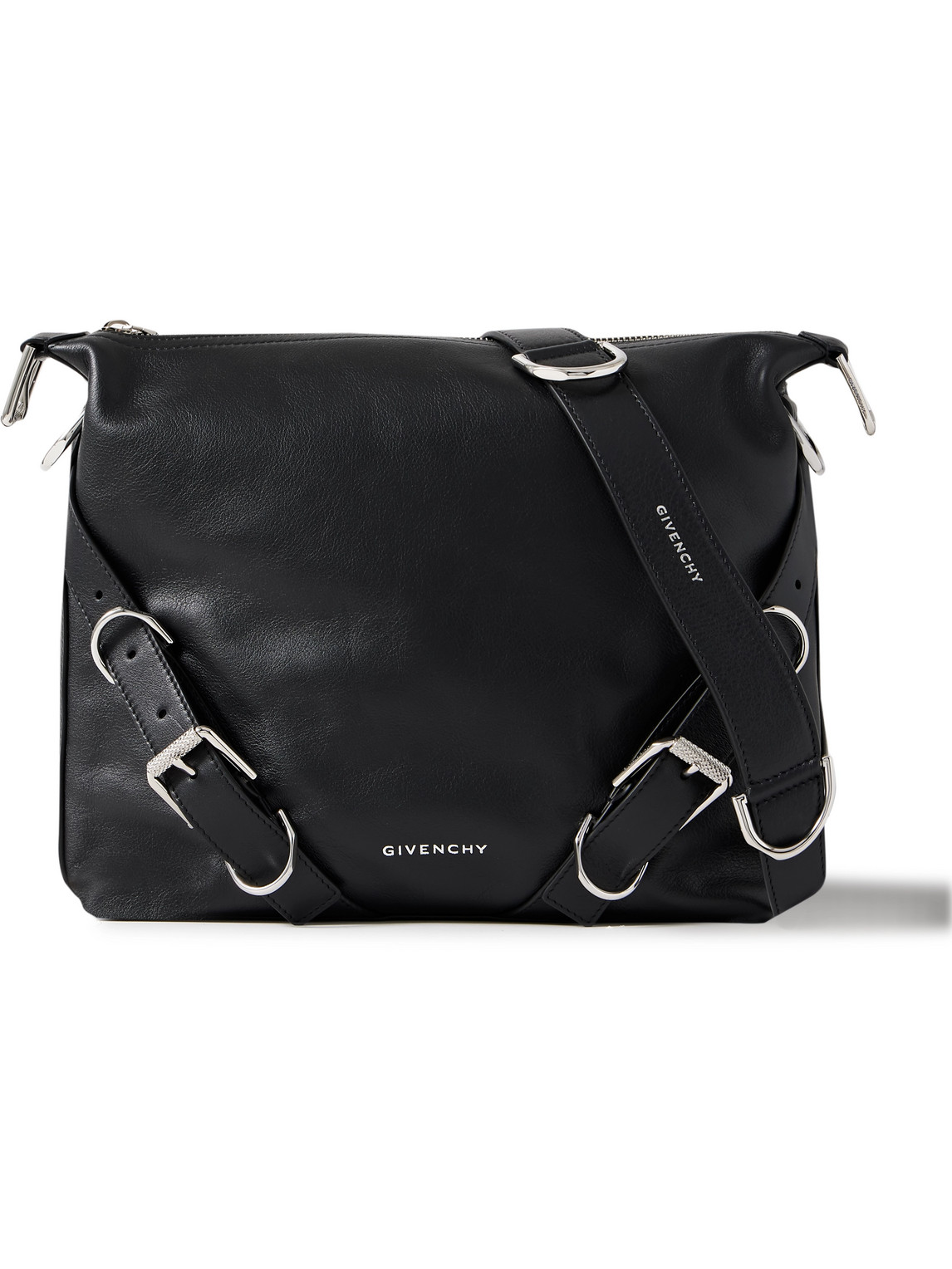 Givenchy Voyou Leather Messenger Bag In Black