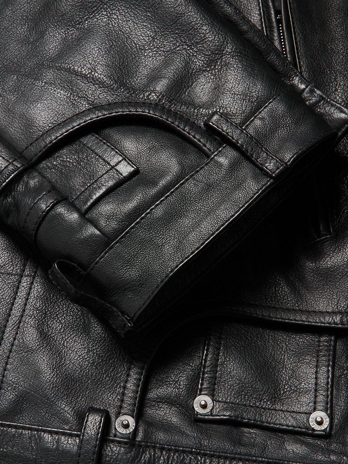Shop Balenciaga Leather Jacket In Black