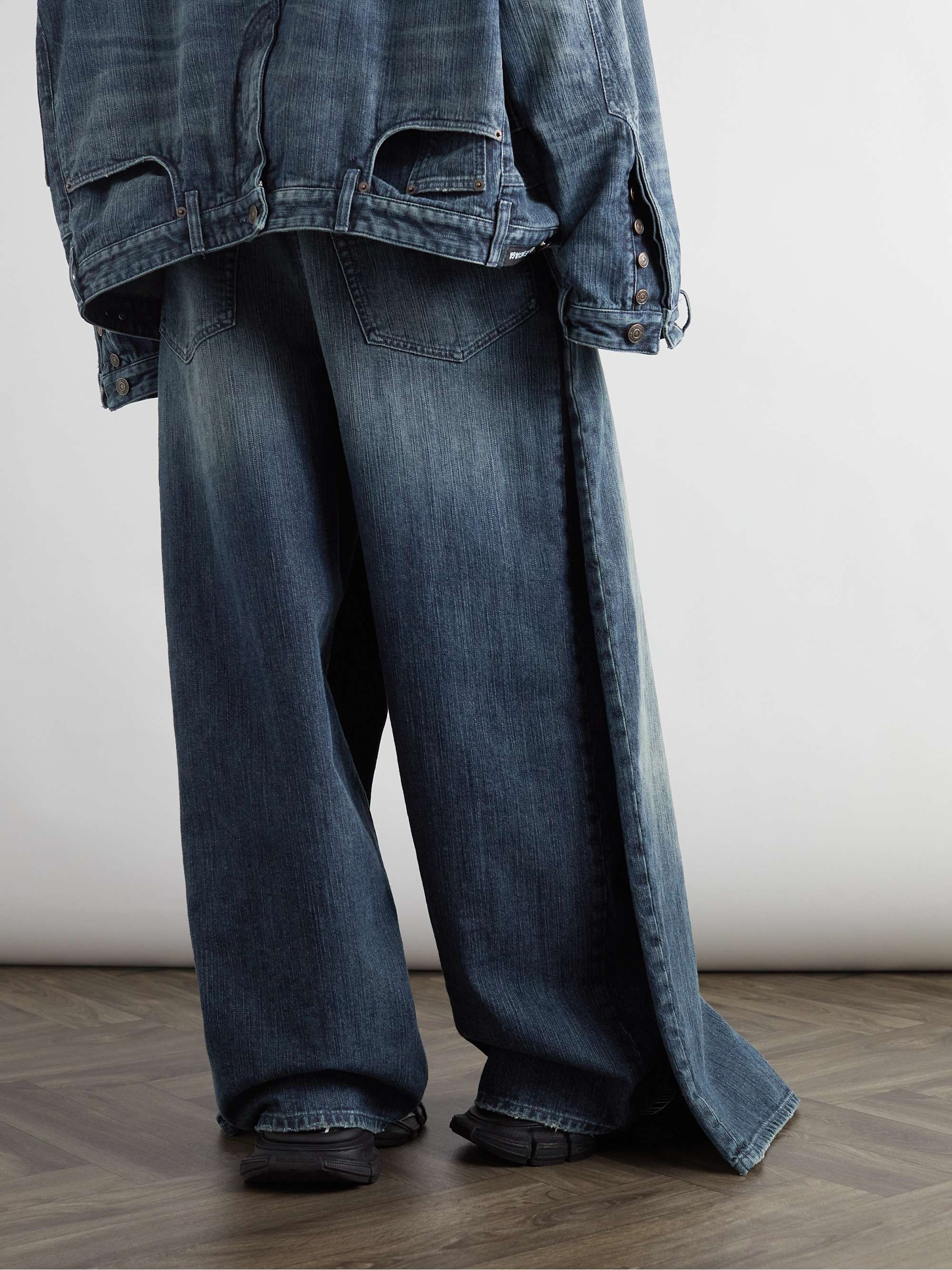 BALENCIAGA Layered Wide-Leg Jeans for Men | MR PORTER