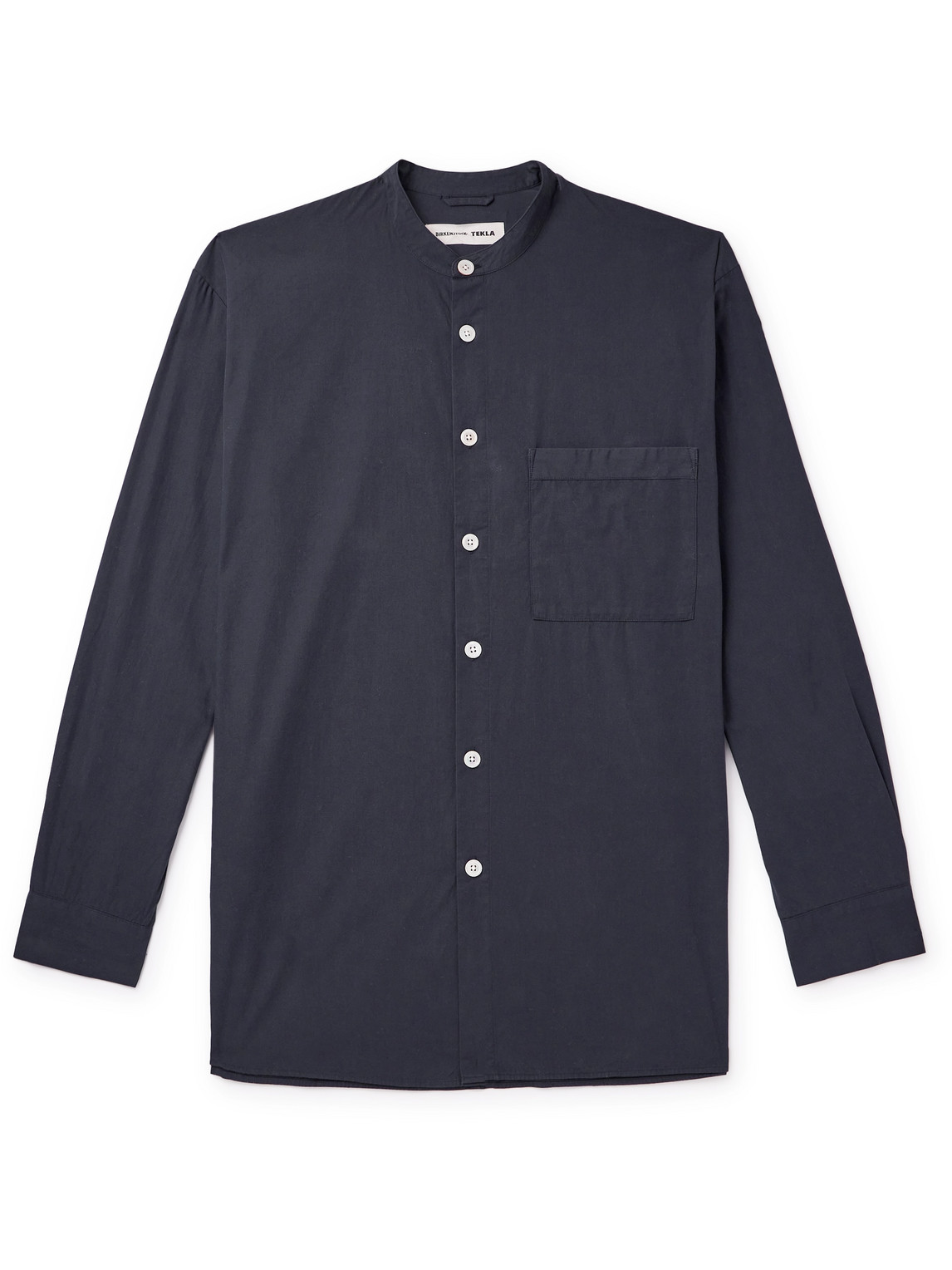 Tekla Birkenstock Organic Cotton-poplin Pyjama Shirt In Grey