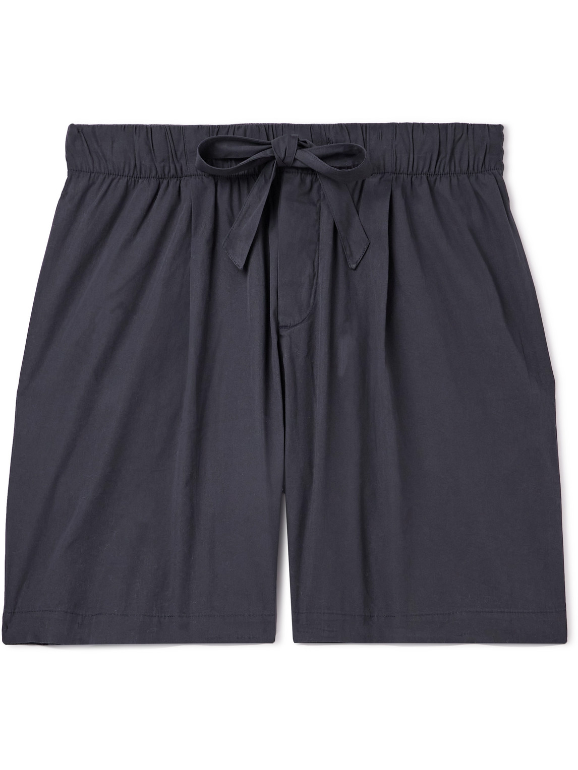 Tekla Birkenstock Straight-leg Pleated Organic Cotton-poplin Pyjama Shorts In Grey