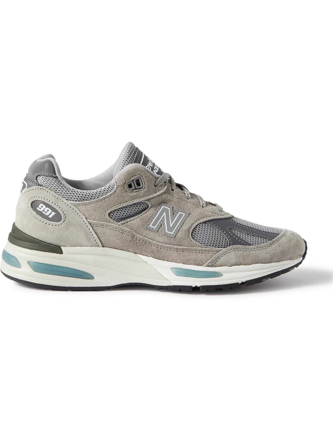 New Balance 991v2 Suede And Mesh Trainers In Blue