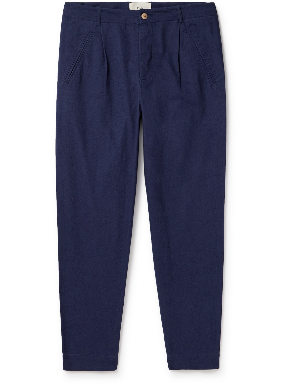 Assembly Tapered Cropped Pleated Cotton Trousers