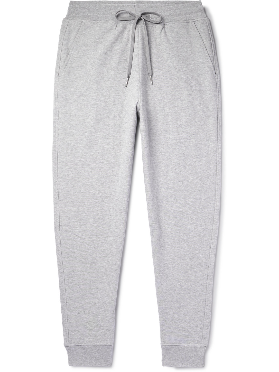 Håndværk Tapered Organic Pima Cotton-jersey Sweatpants In Grey