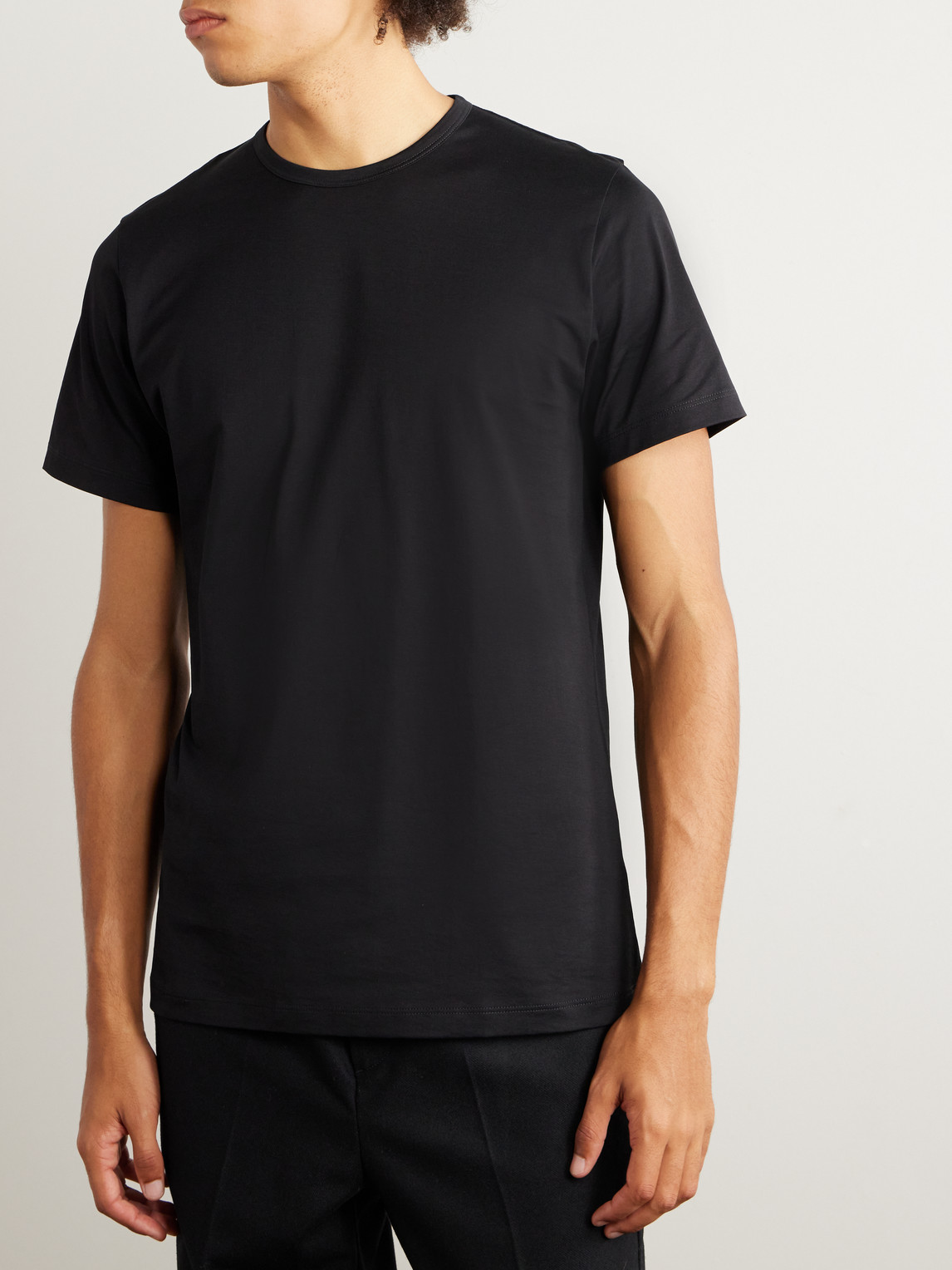 Shop Håndværk Pima Cotton-jersey T-shirt In Black