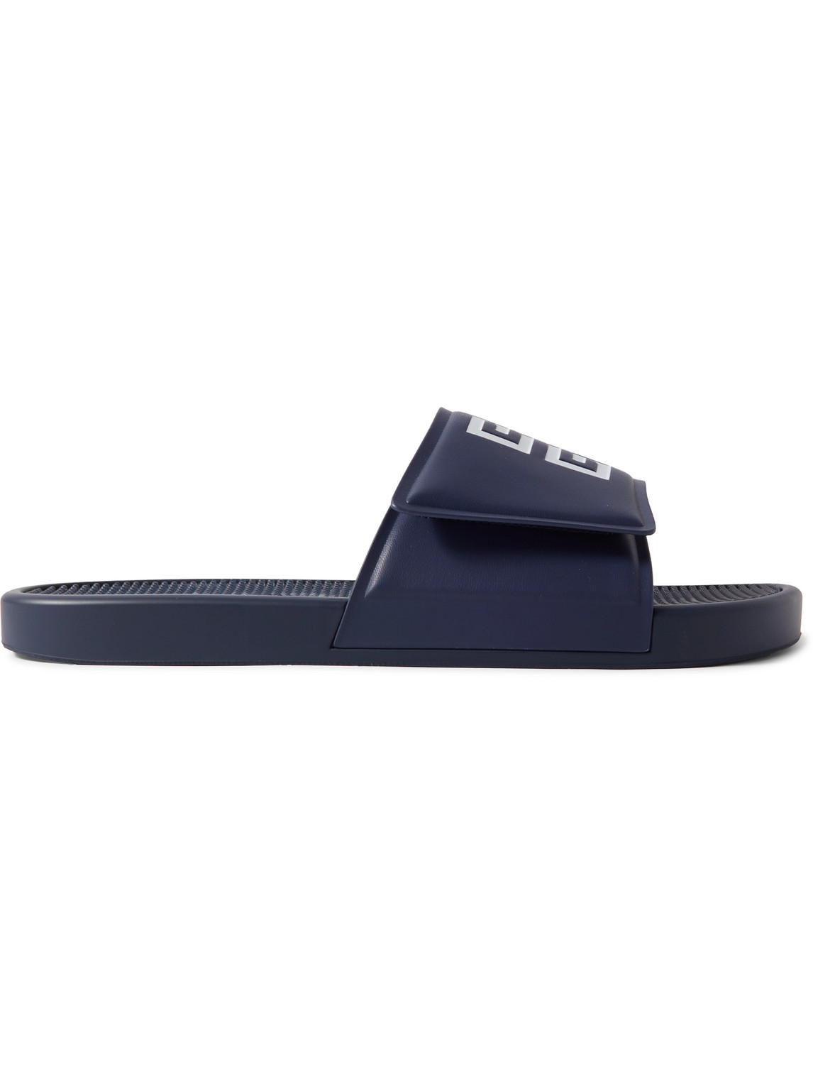 GIVENCHY LOGO-PRINT DEBOSSED FAUX LEATHER SLIDES