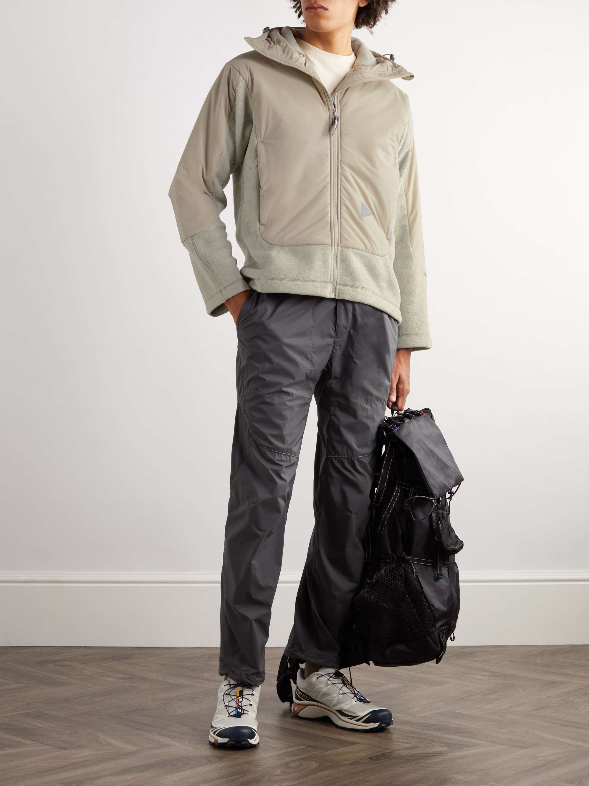 AND WANDER Padded Fleece and Pertex Hooded Jacket for Men | MR PORTER