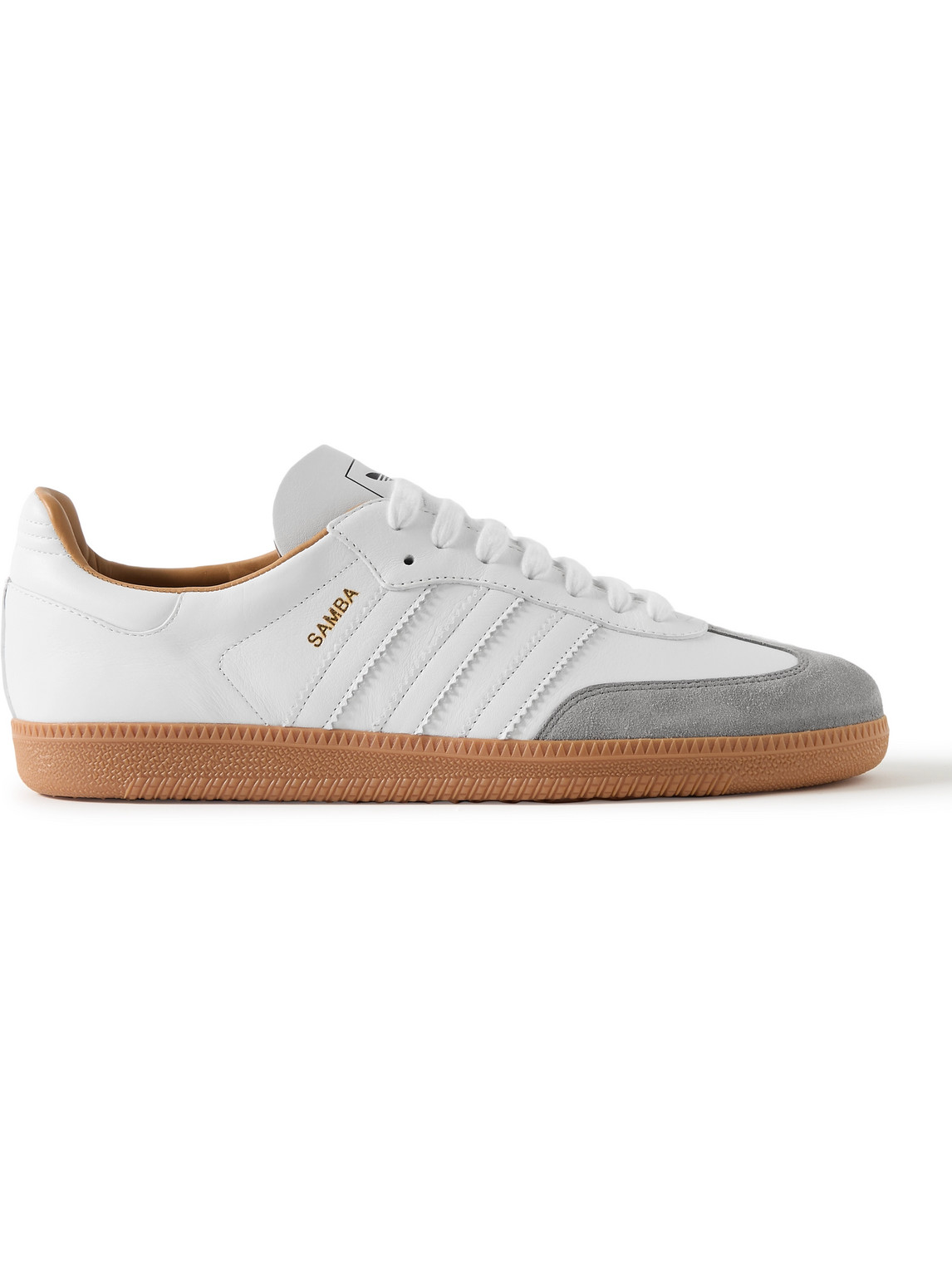 Adidas Originals Samba Og Suede-trimmed Leather Sneakers In White