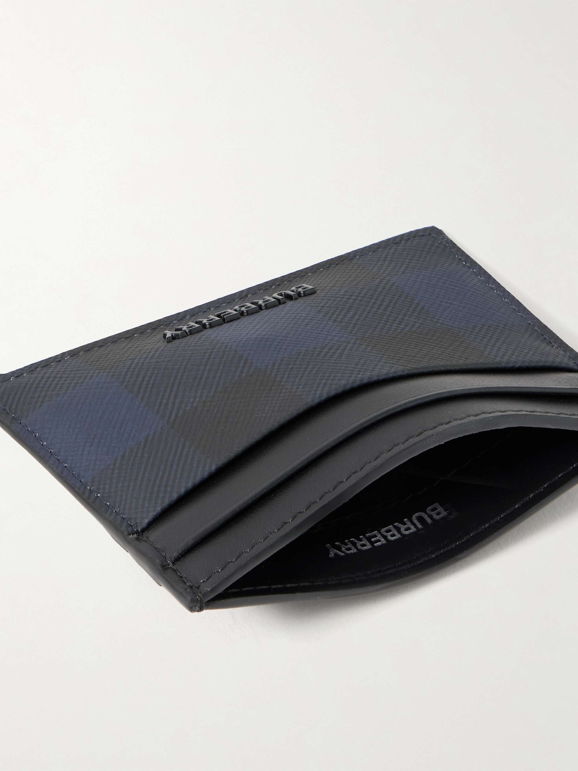 BURBERRY Leather-Trimmed Checked Coated-Canvas Cardholder for Men | MR  PORTER