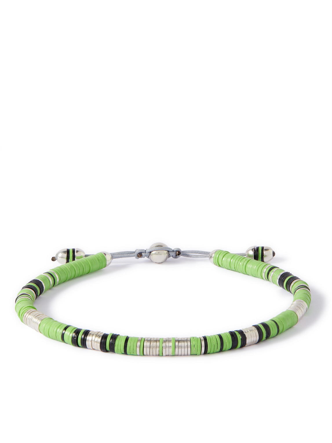 M Cohen Rizon Sterling Silver, Vinyl And Cord Bracelet In Green