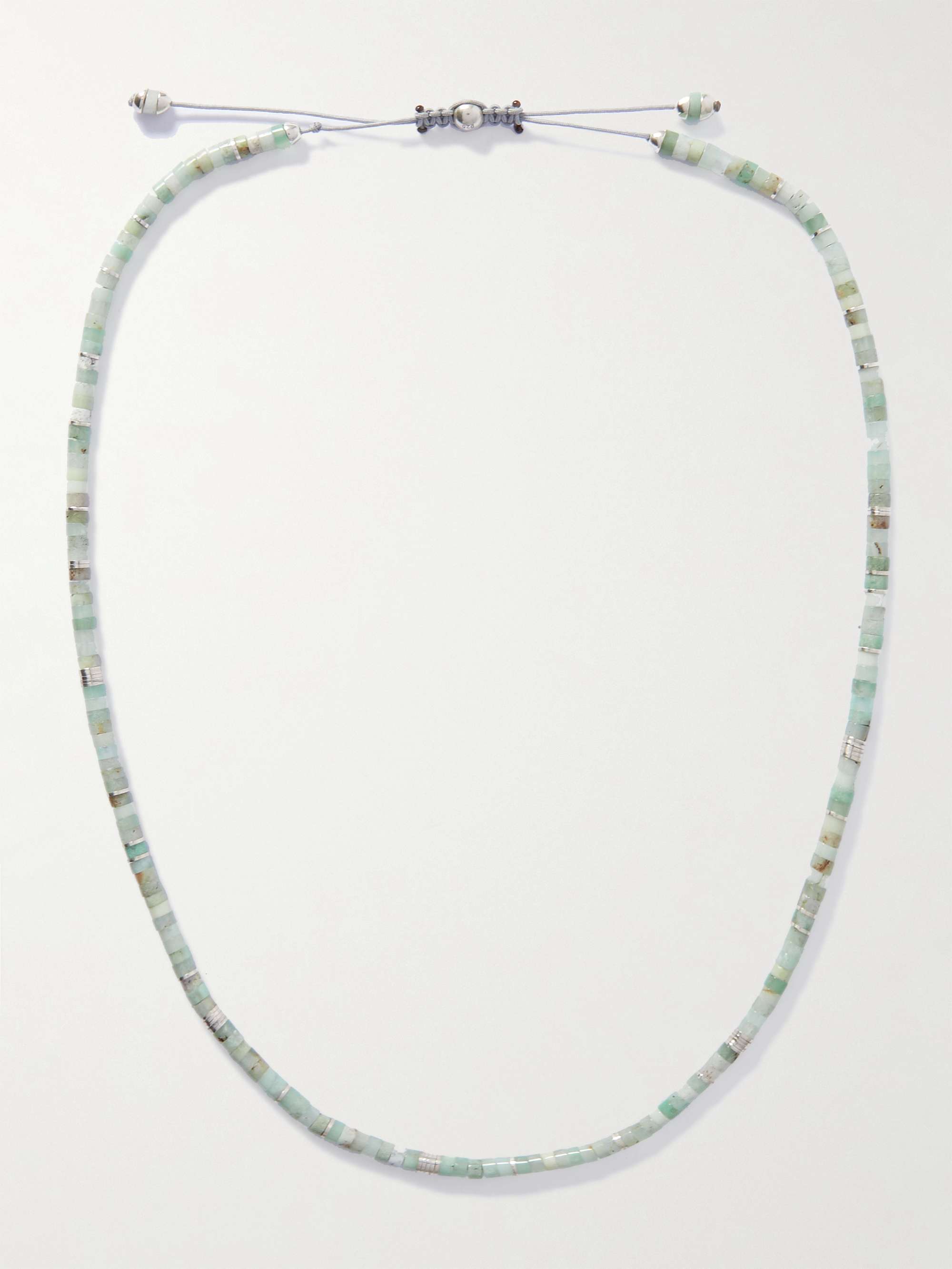 M.COHEN Tucson Sterling Silver, Chrysoprase and Cord Necklace for Men | MR  PORTER