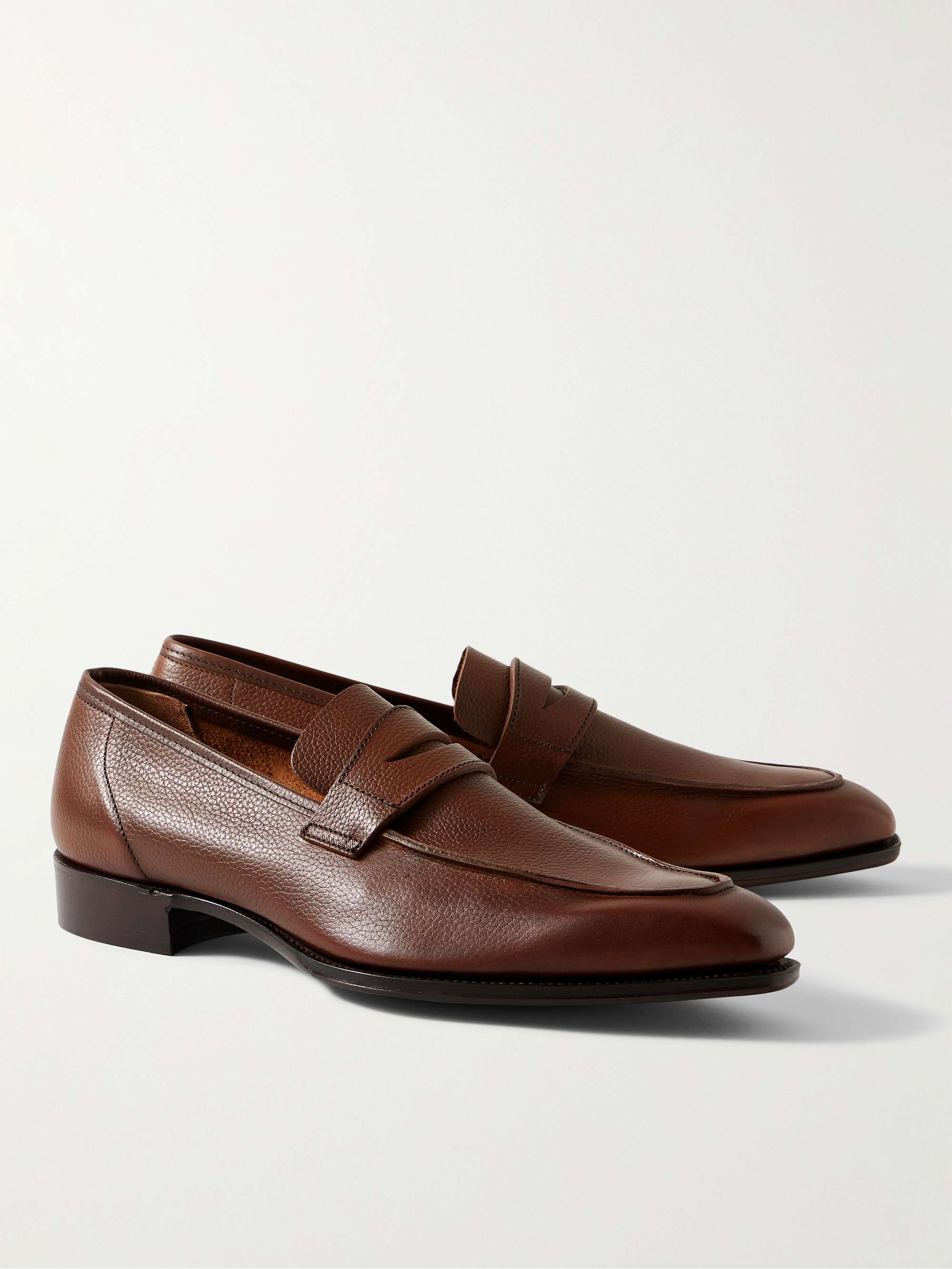 GEORGE CLEVERLEY George Full-Grain Leather Penny Loafers for Men | MR ...