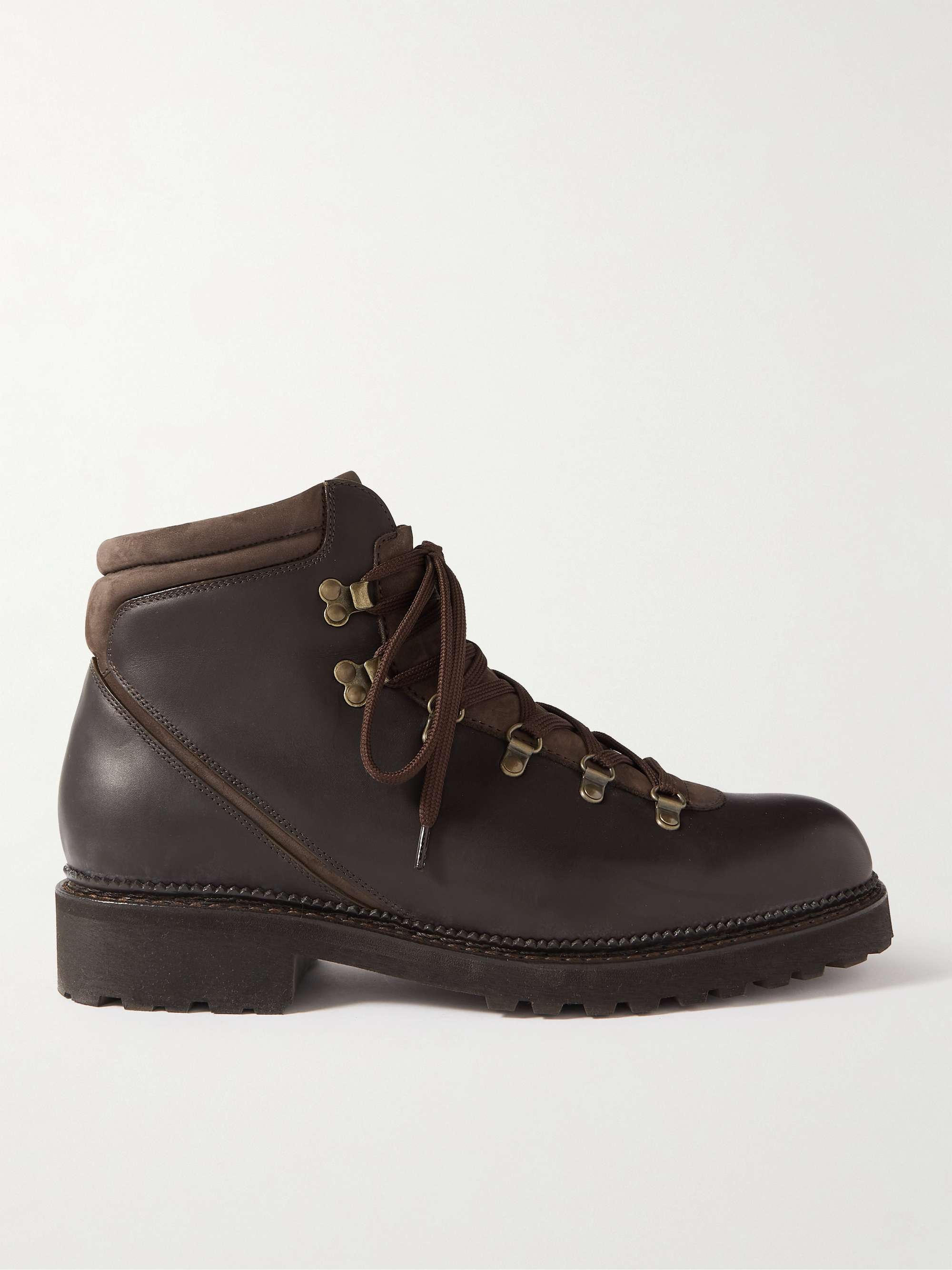 J.M. WESTON Nubuck-Trimmed Leather Boots for Men | MR PORTER