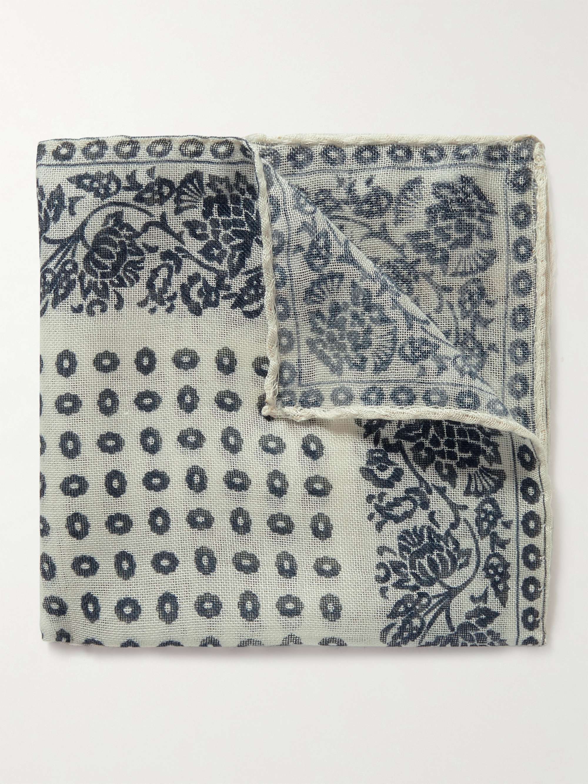 ANDERSON & SHEPPARD Printed Cashmere and Silk-Blend Pocket Square for Men | MR  PORTER