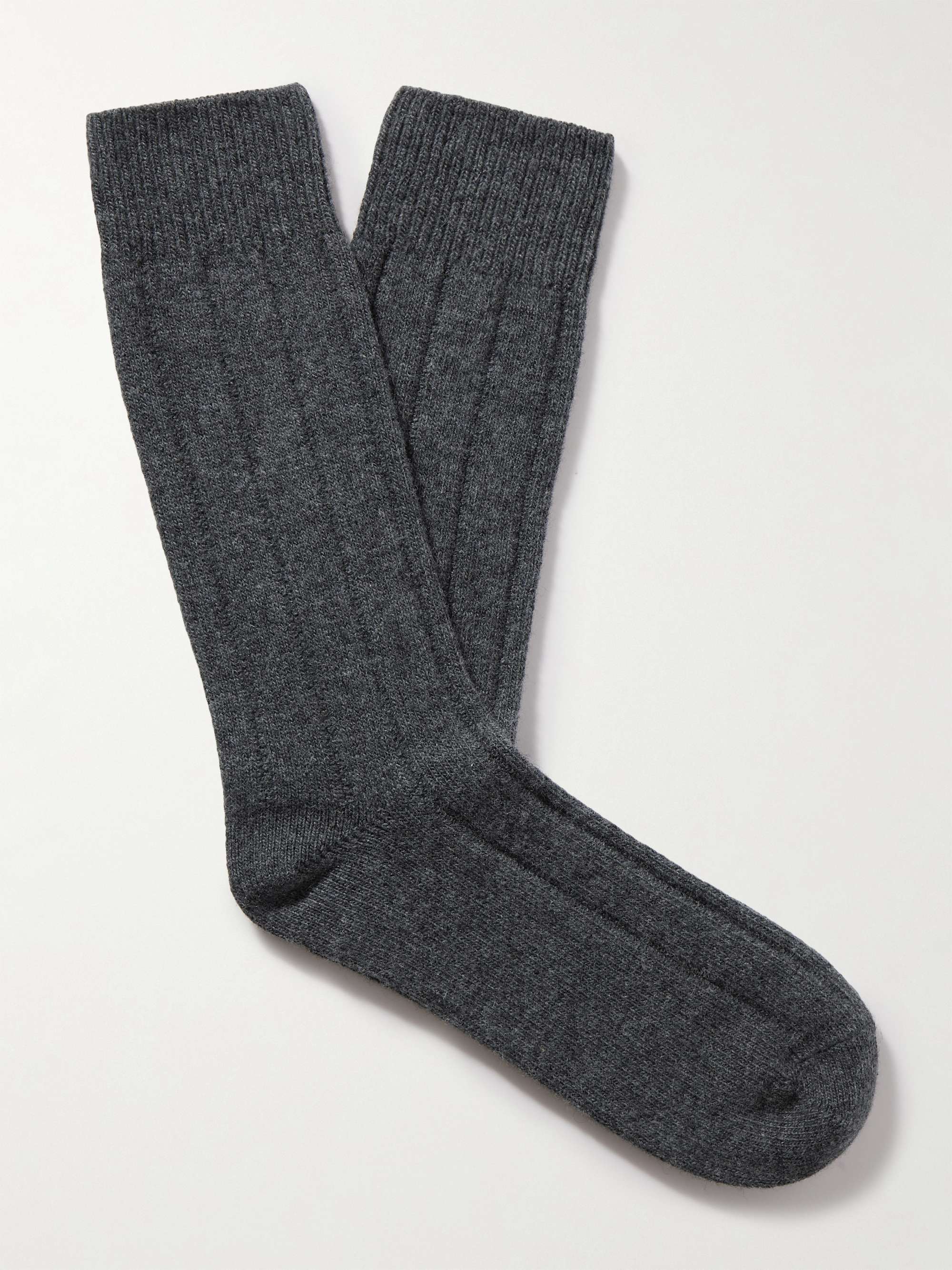 ANDERSON & SHEPPARD Ribbed-Knit Socks for Men | MR PORTER