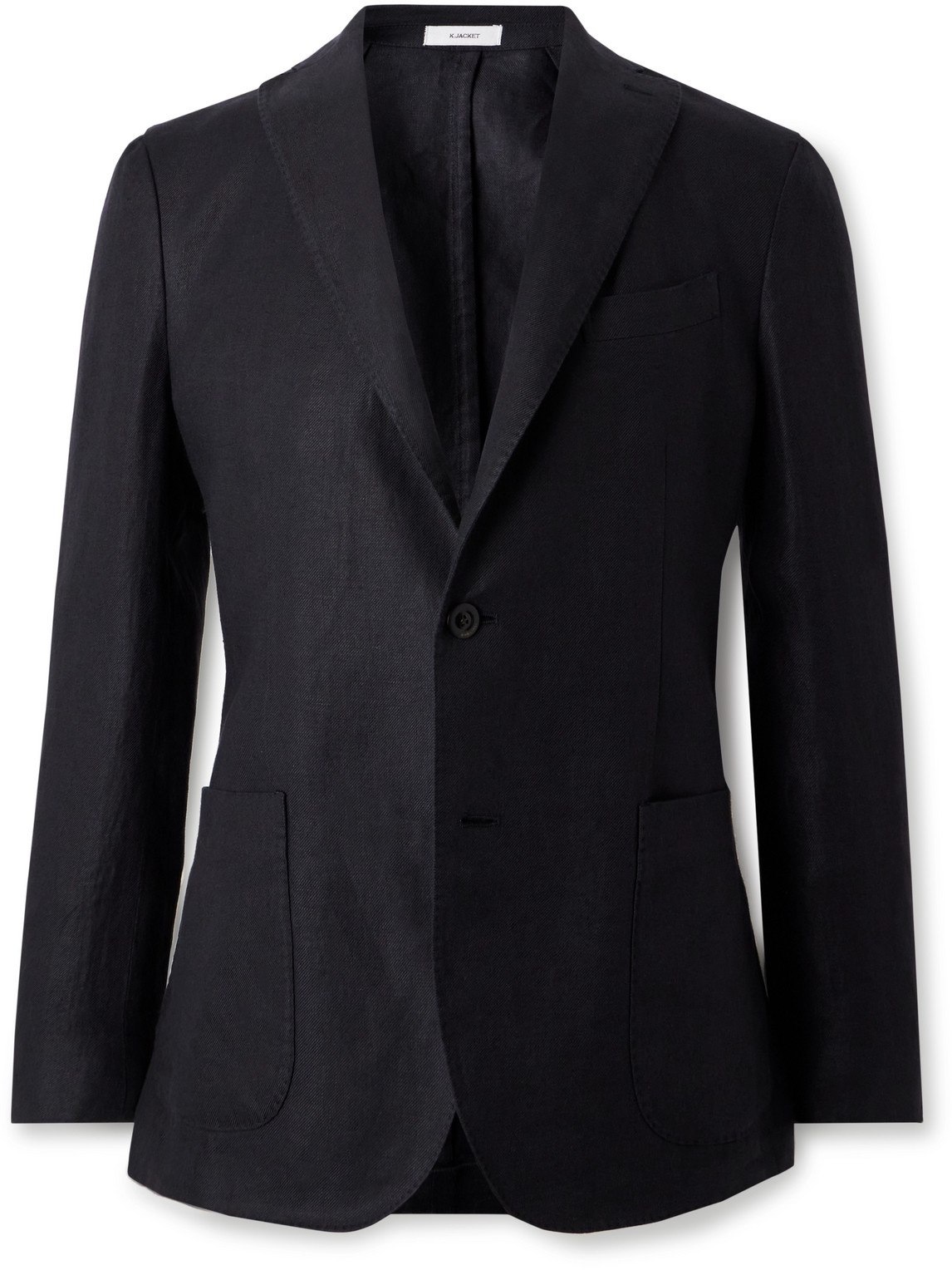 Boglioli K-jacket Unstructured Linen-twill Suit Jacket In Blue