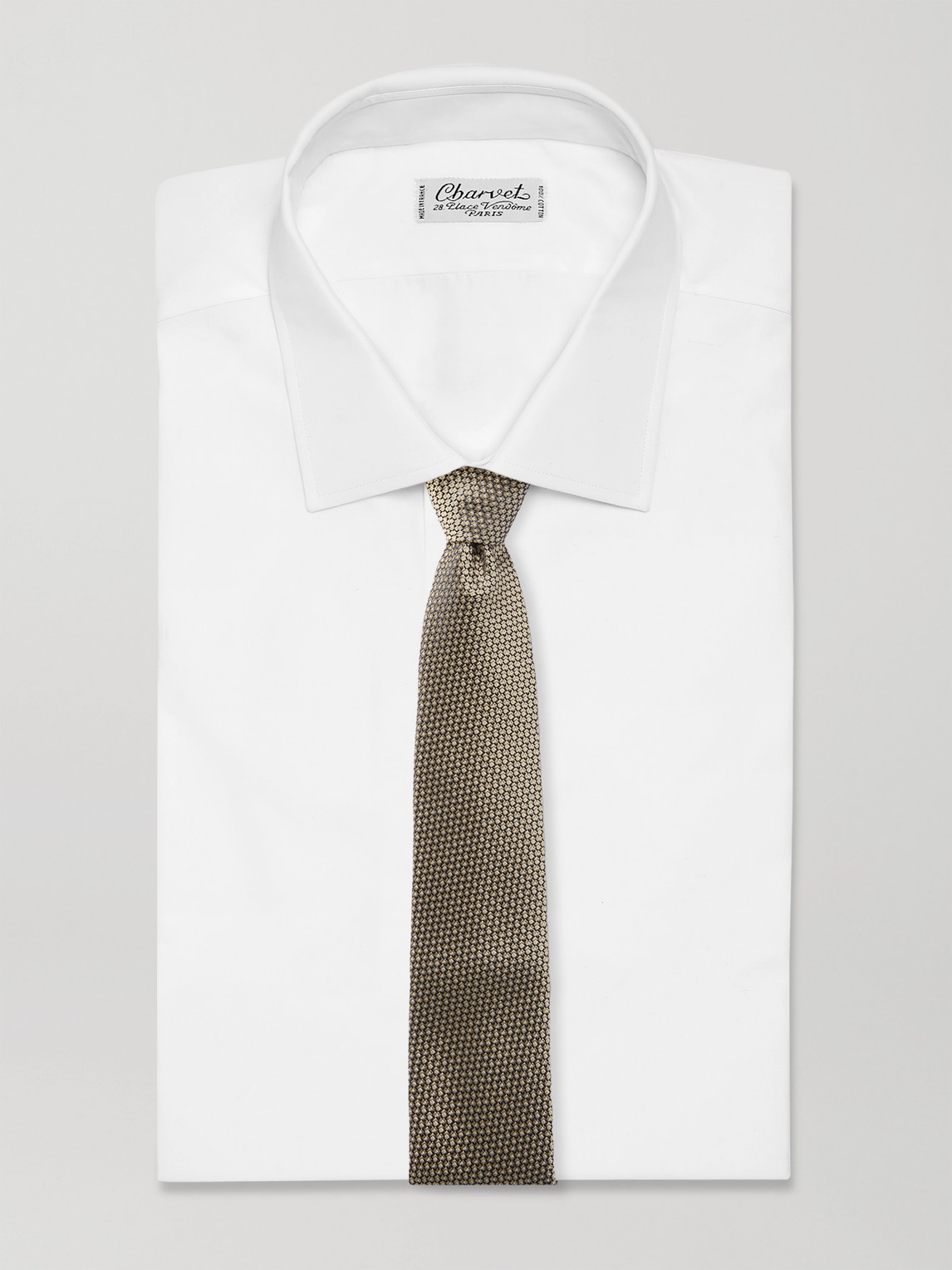 Shop Brioni 8cm Silk-jacquard Tie In Gold